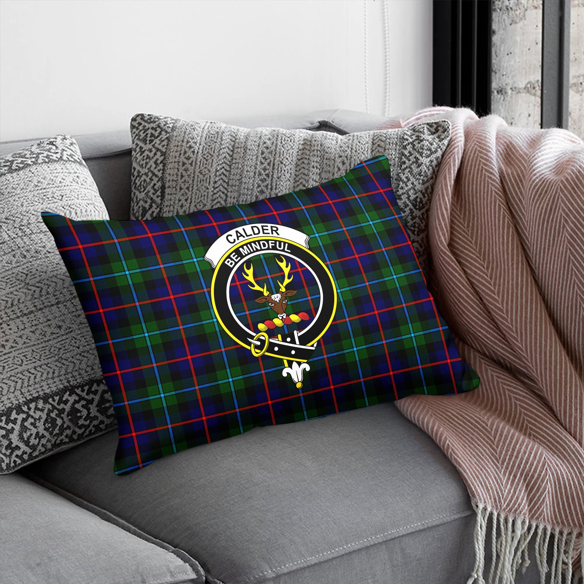 Calder Tartan Crest Pillow Cover