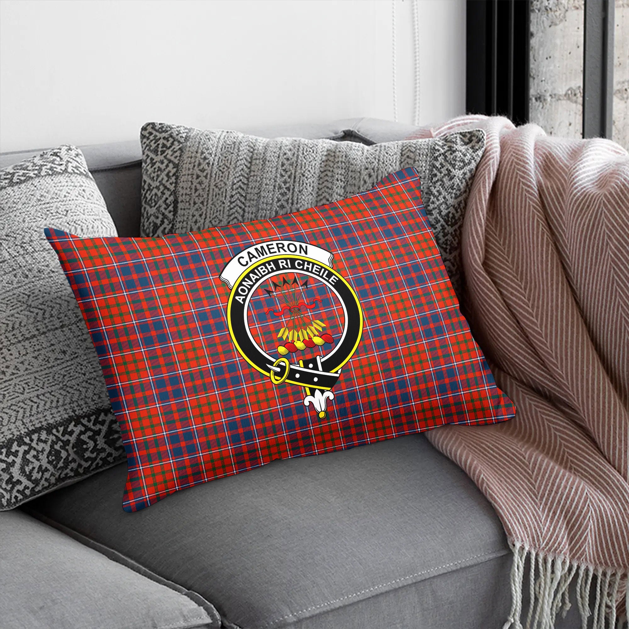 Cameron of Lochiel Ancient Tartan Crest Pillow Cover