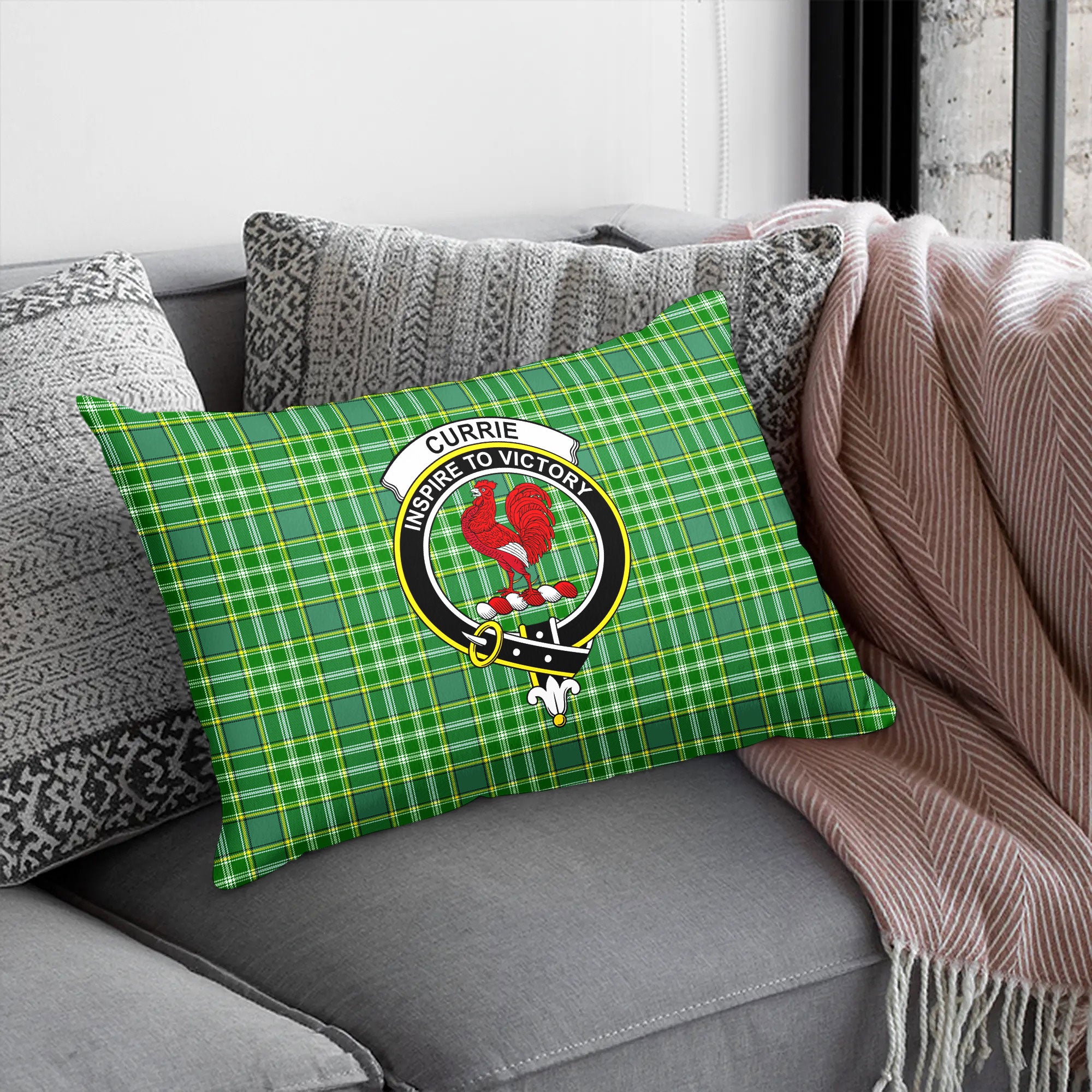 Currie Tartan Crest Pillow Cover