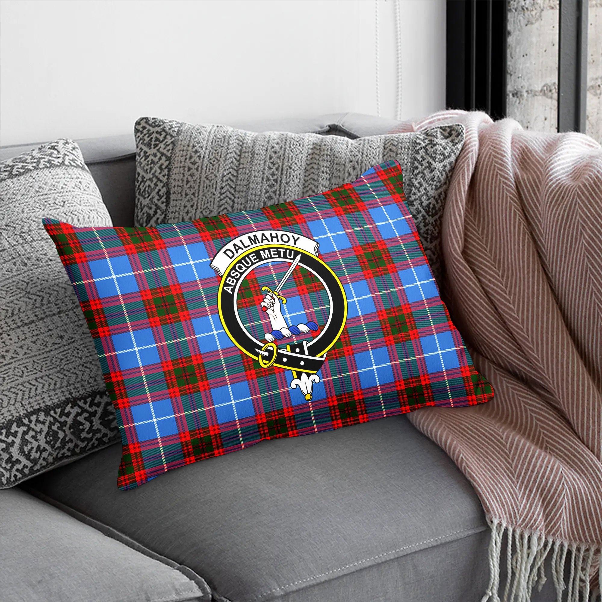 Dalmahoy Tartan Crest Pillow Cover