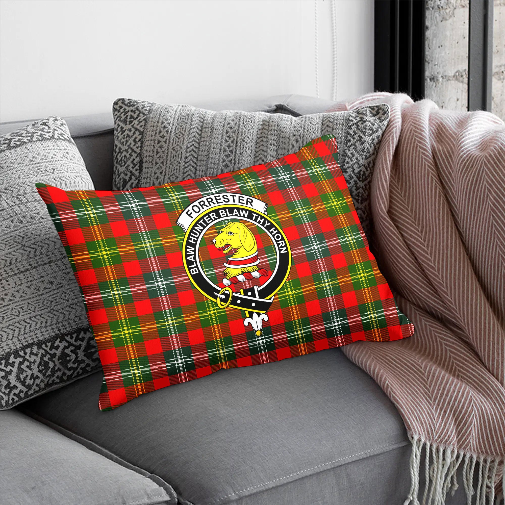 Forrester Tartan Crest Pillow Cover