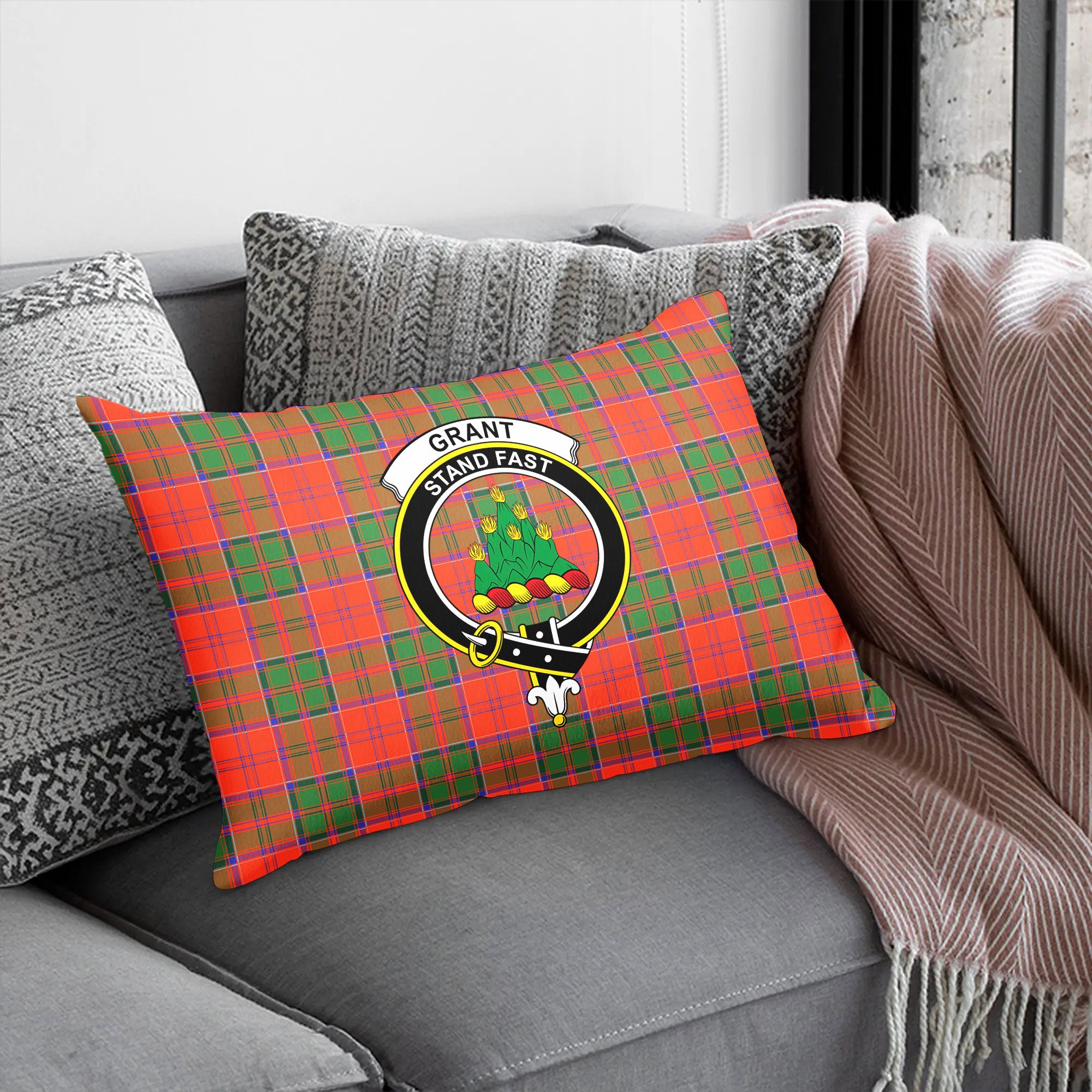 Grant Ancient Tartan Crest Pillow Cover