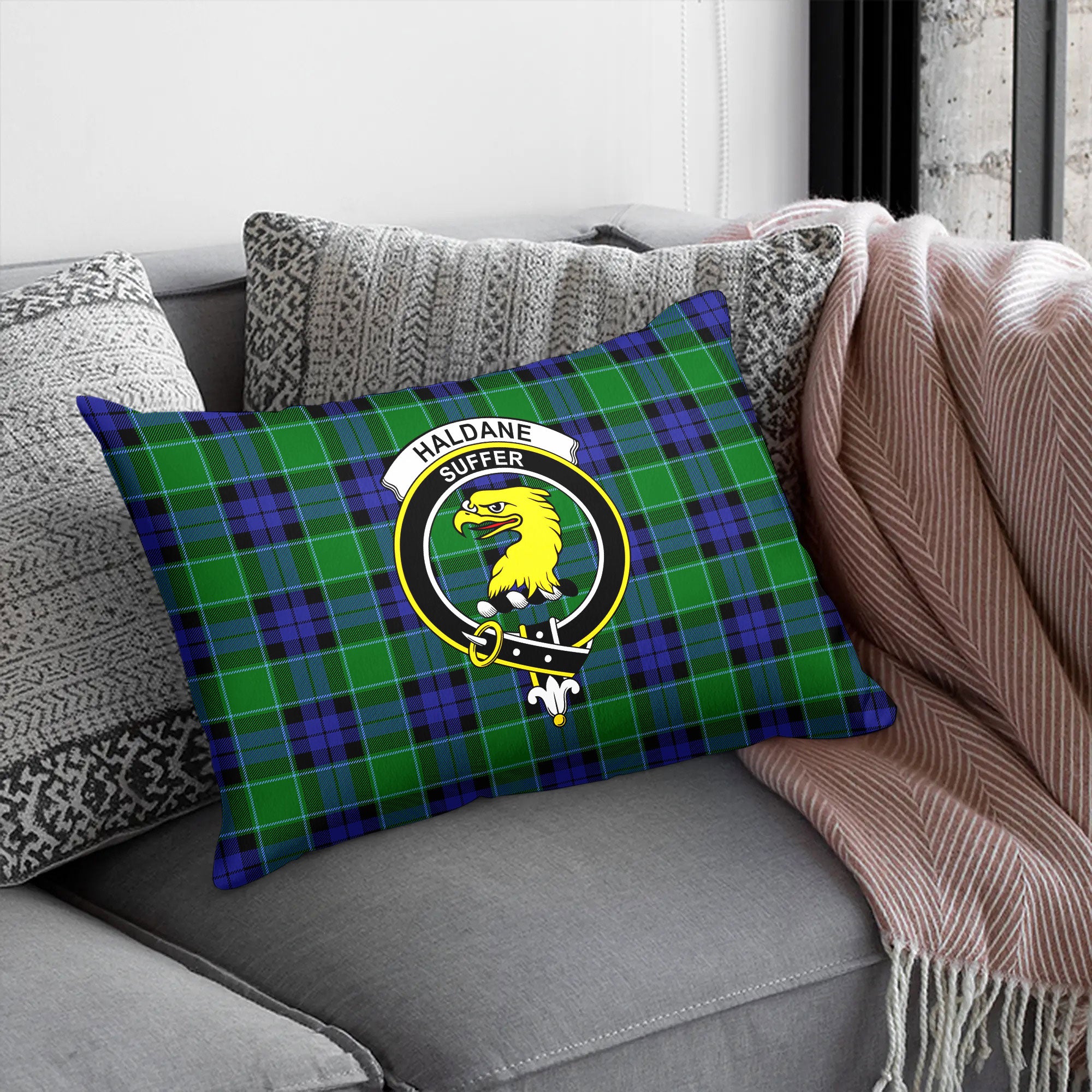 Haldane Tartan Crest Pillow Cover