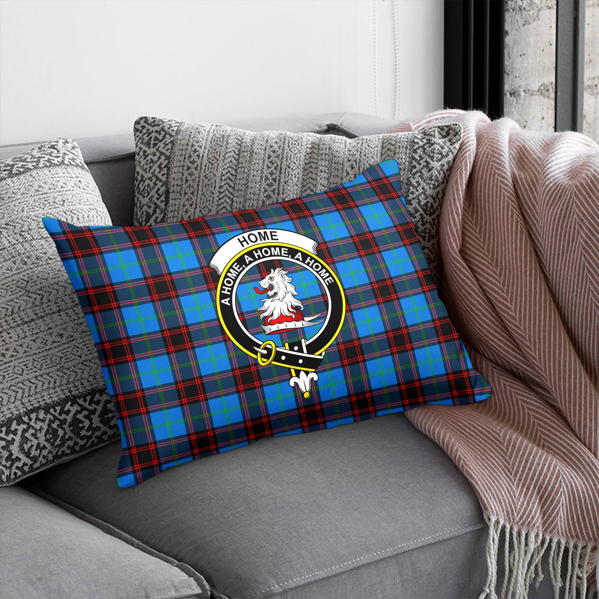 Home Ancient Tartan Crest Pillow Cover