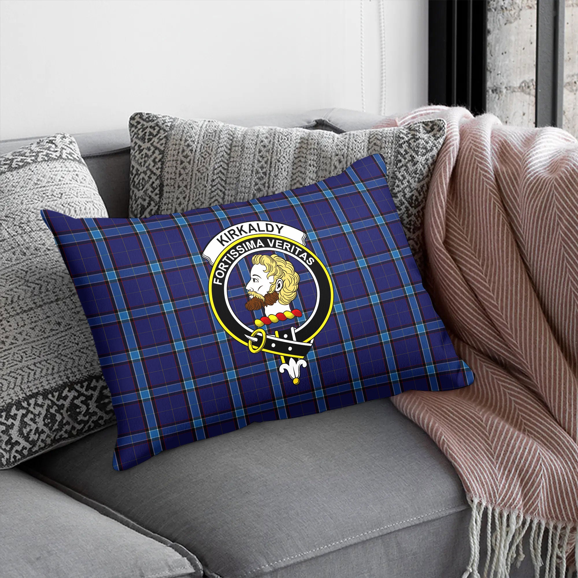 Kirkaldy Tartan Crest Pillow Cover