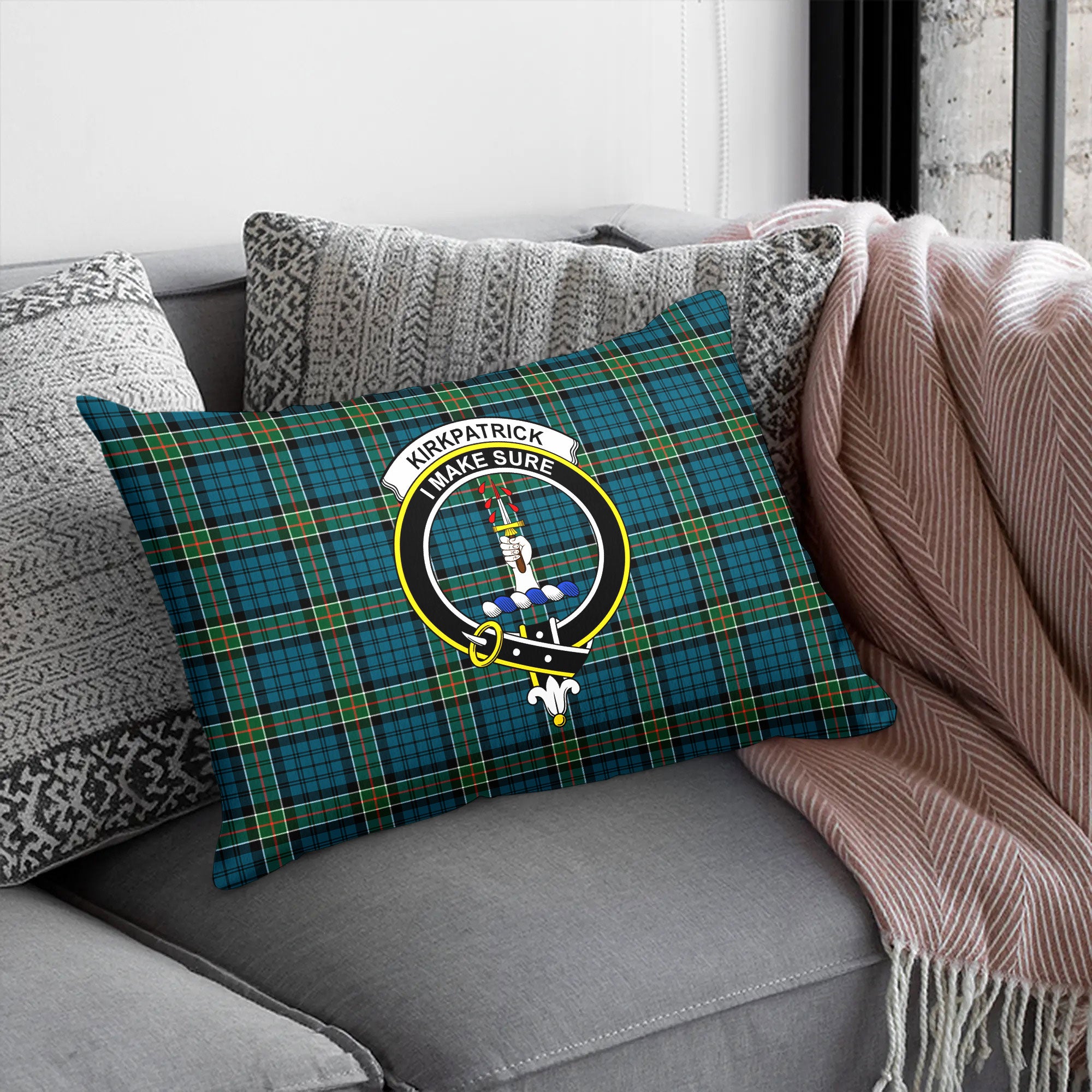 Kirkpatrick Ancient Tartan Crest Pillow Cover