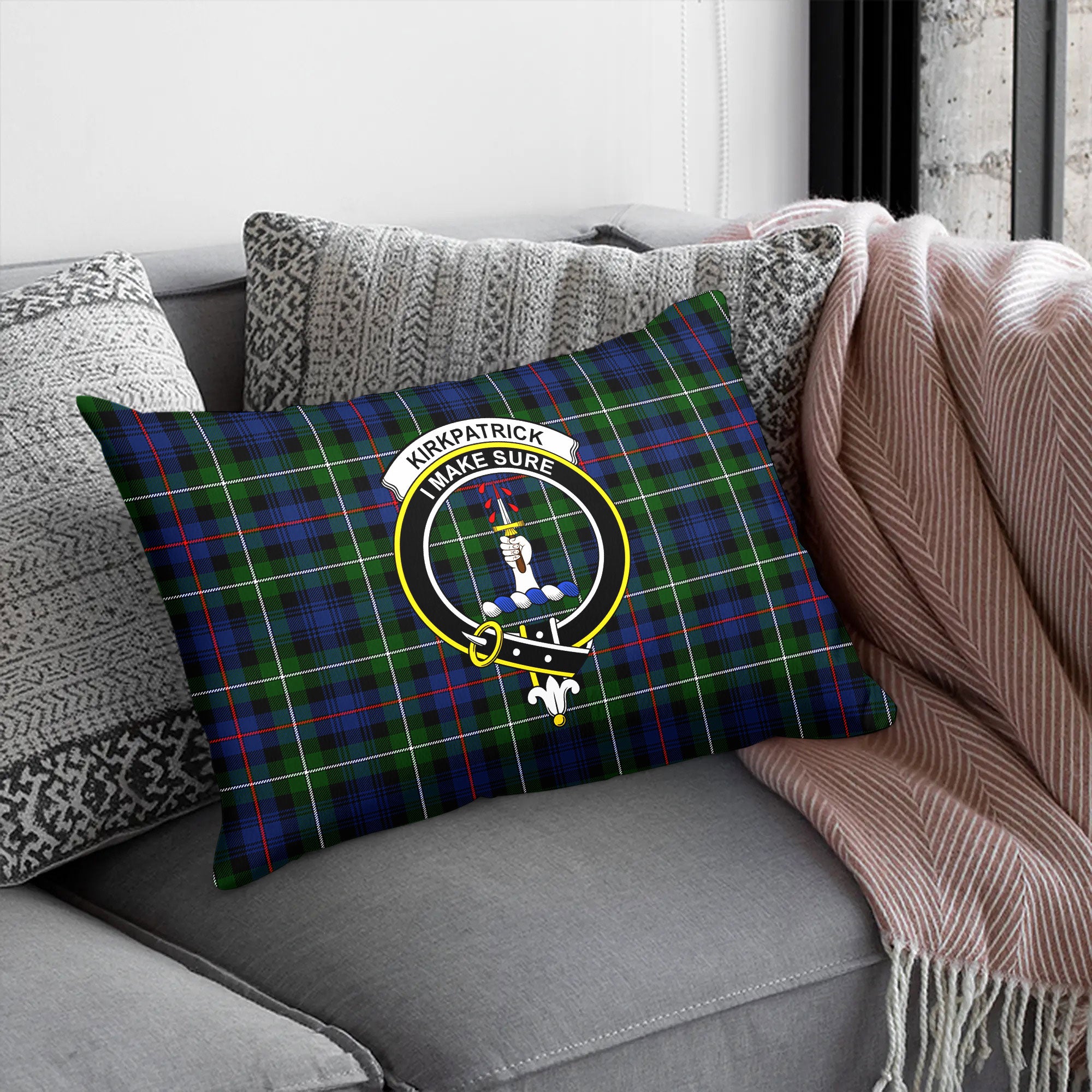 Kirkpatrick Tartan Crest Pillow Cover