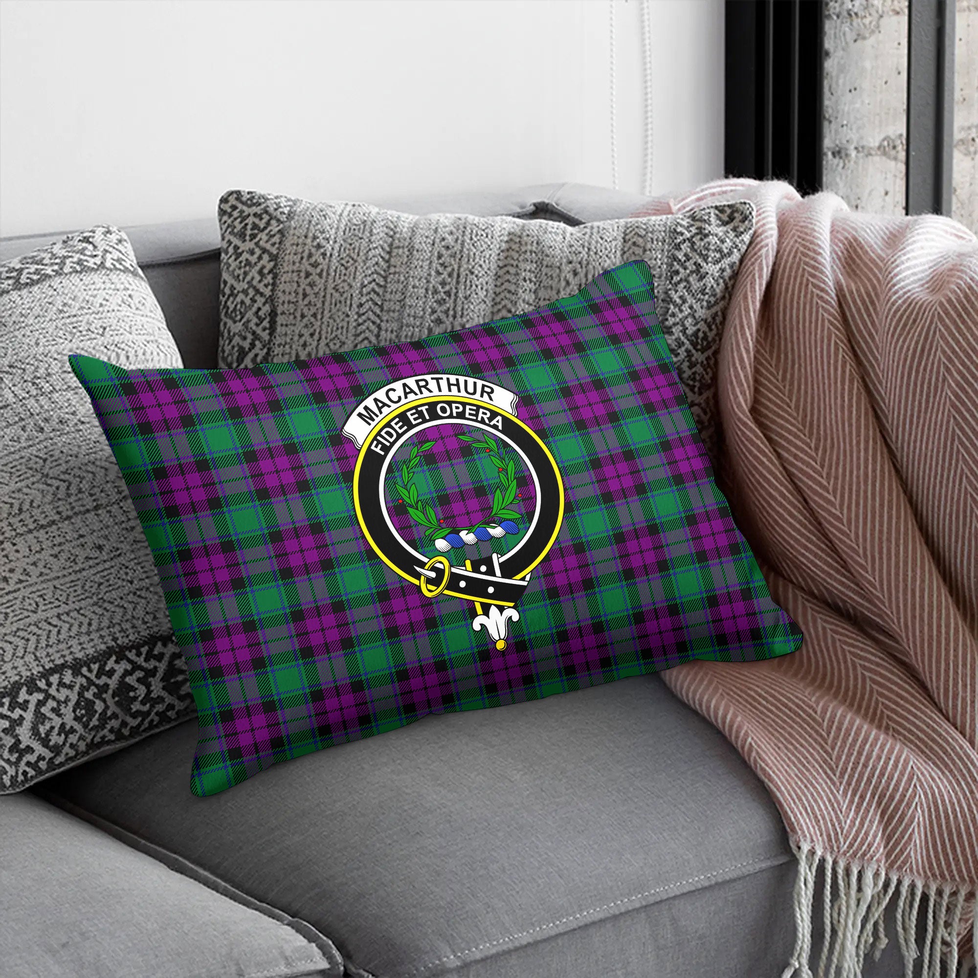 MacArthur - Milton Tartan Crest Pillow Cover