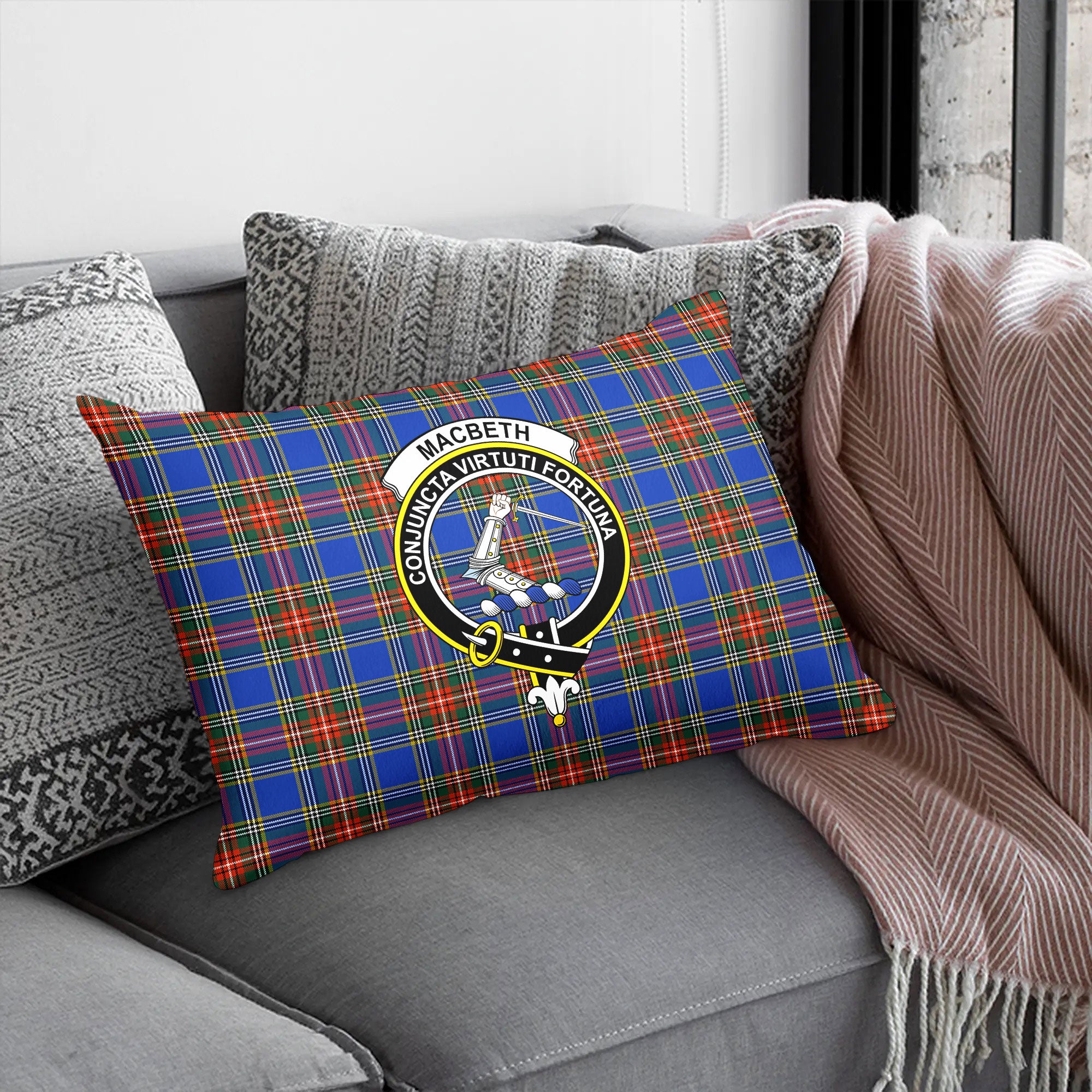 MacBeth Ancient Tartan Crest Pillow Cover