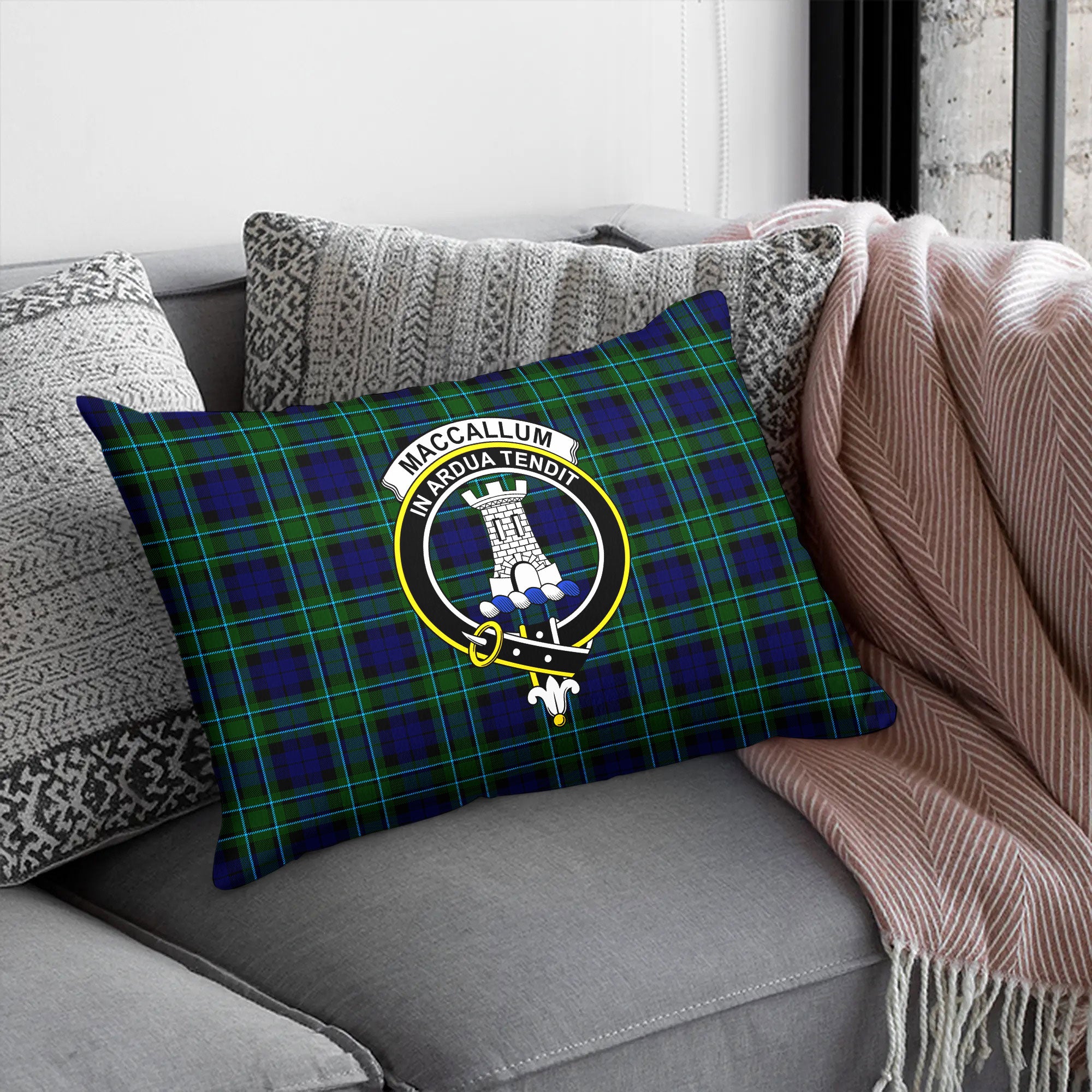 MacCallum Modern Tartan Crest Pillow Cover