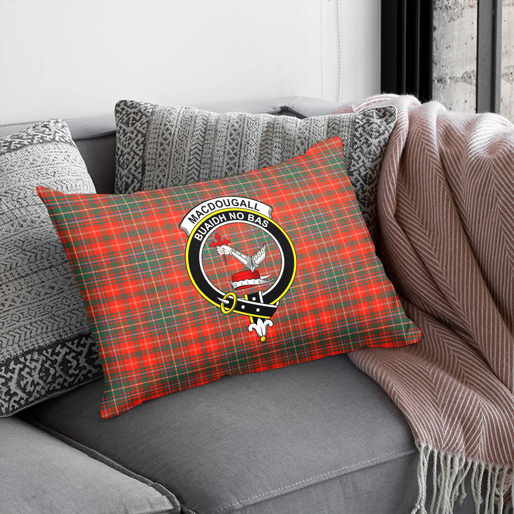 MacDougall Ancient Tartan Crest Pillow Cover