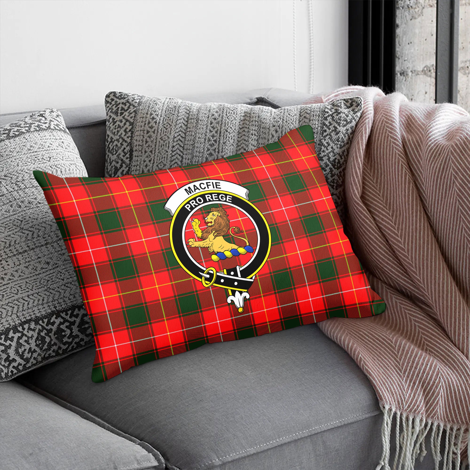 MacFie Tartan Crest Pillow Cover