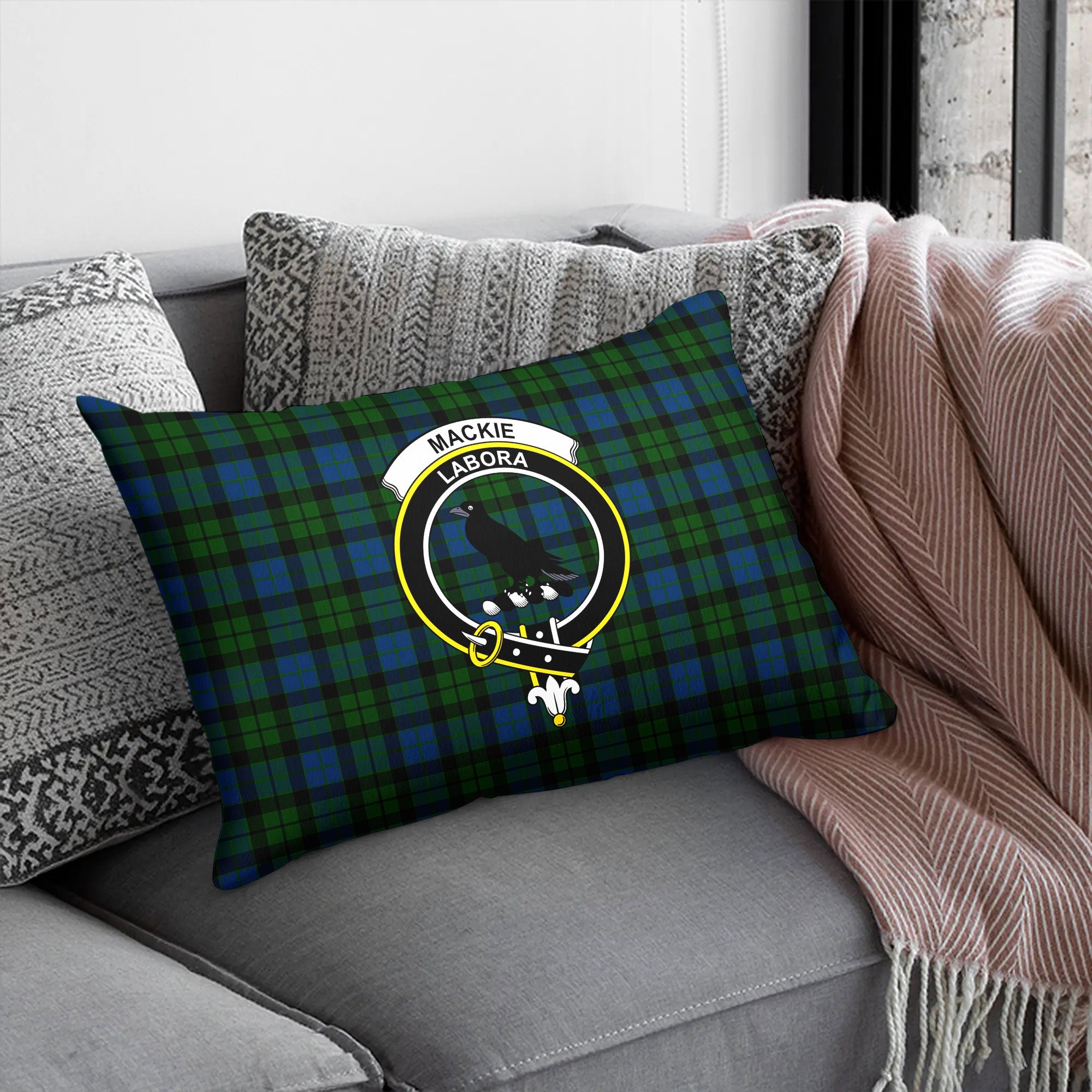 MacKie Tartan Crest Pillow Cover