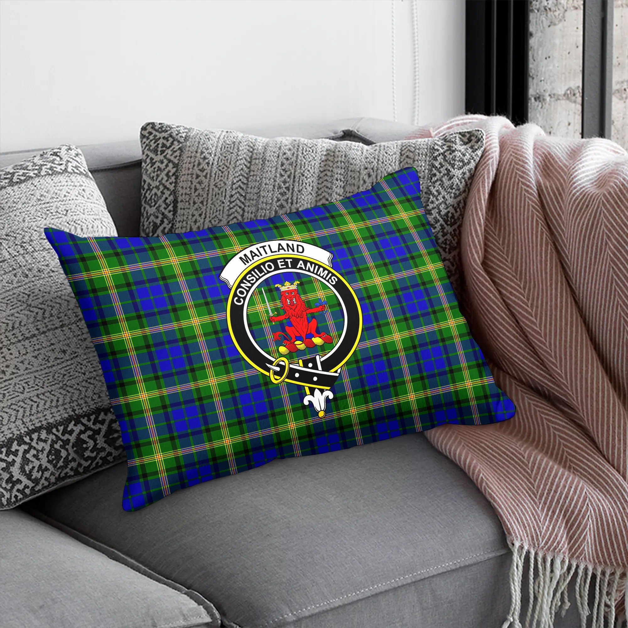 Maitland Tartan Crest Pillow Cover