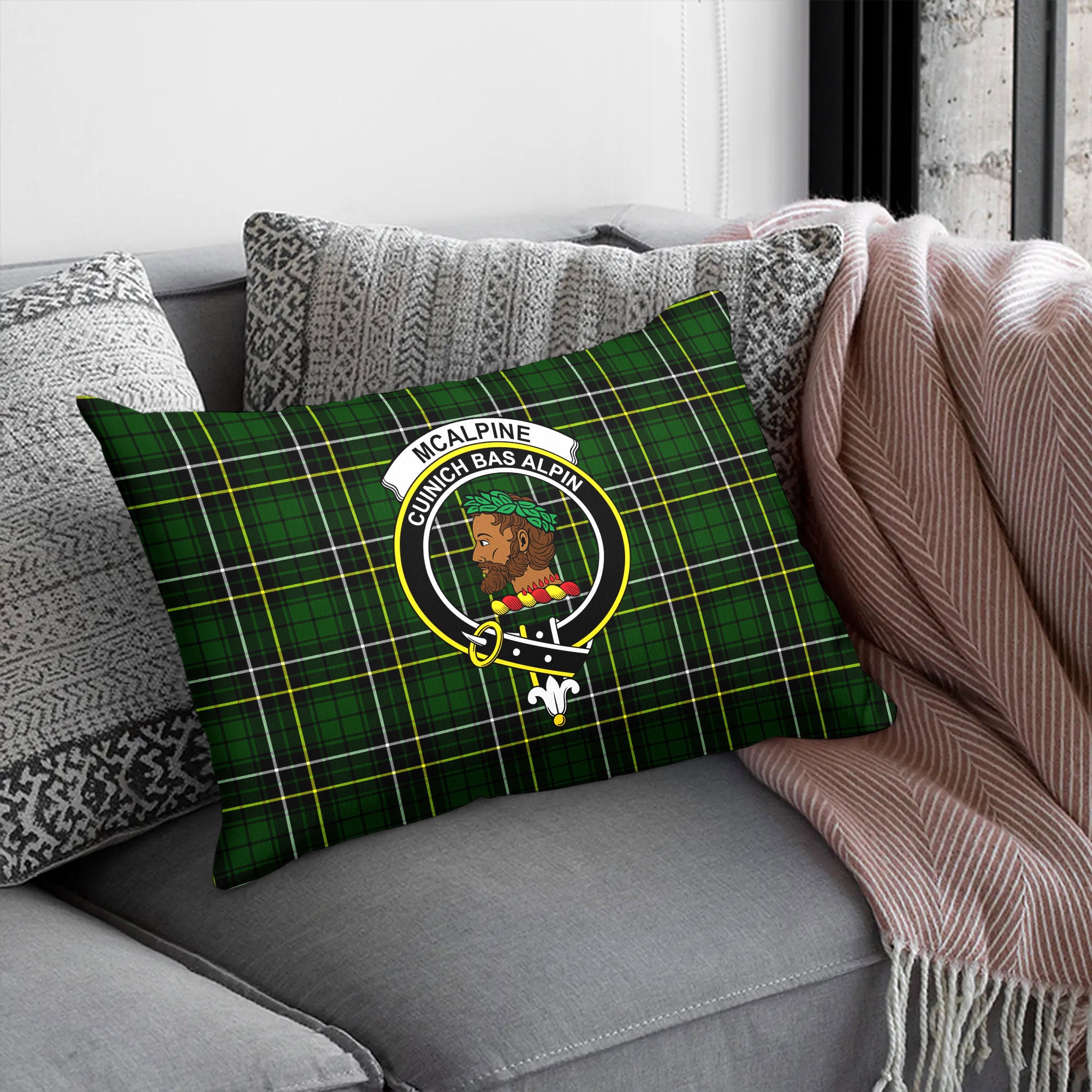 McAlpine Modern Tartan Crest Pillow Cover