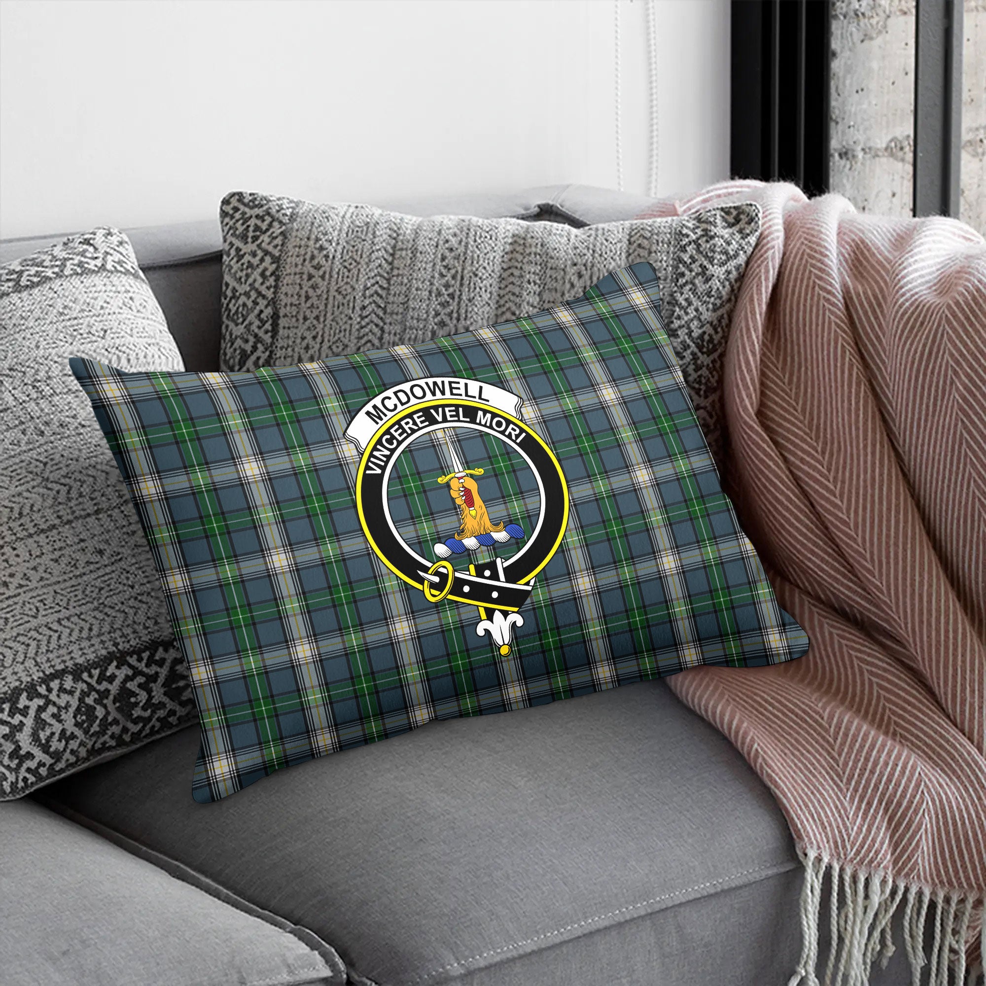 McDowell (MacDowell) Tartan Crest Pillow Cover