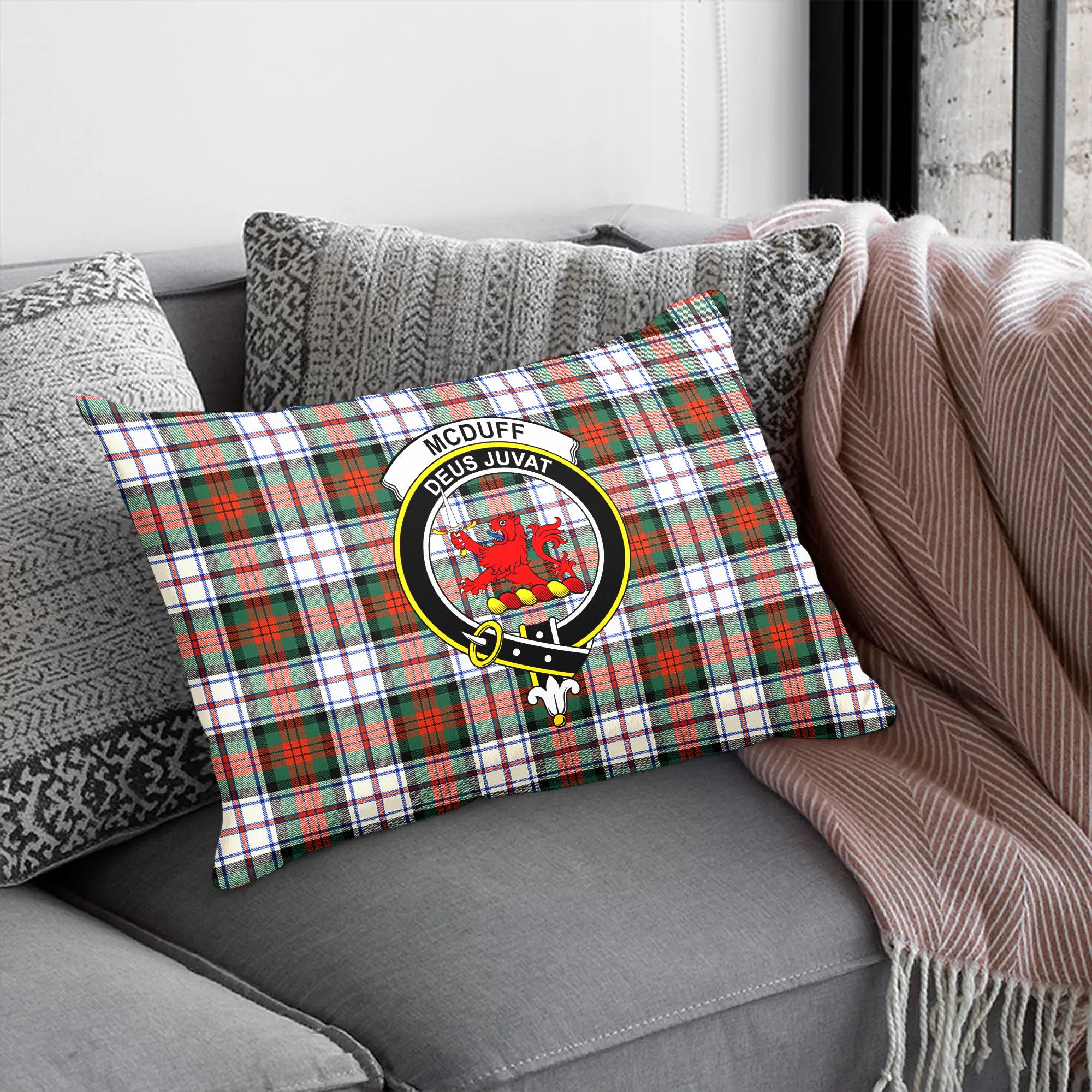 McDuff Dress Ancient Tartan Crest Pillow Cover