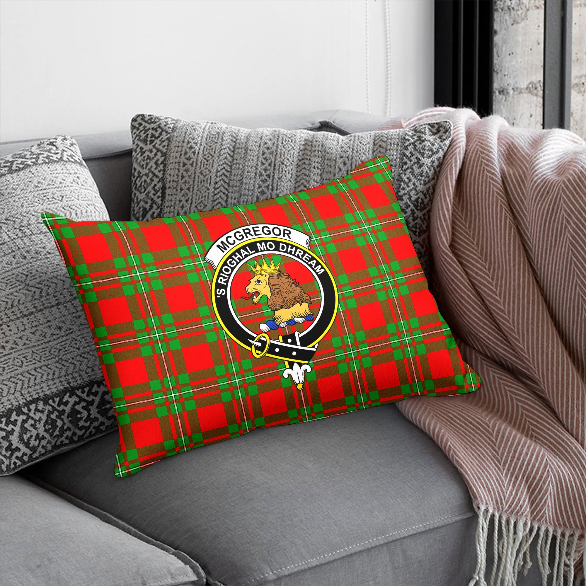 McGregor Modern Tartan Crest Pillow Cover