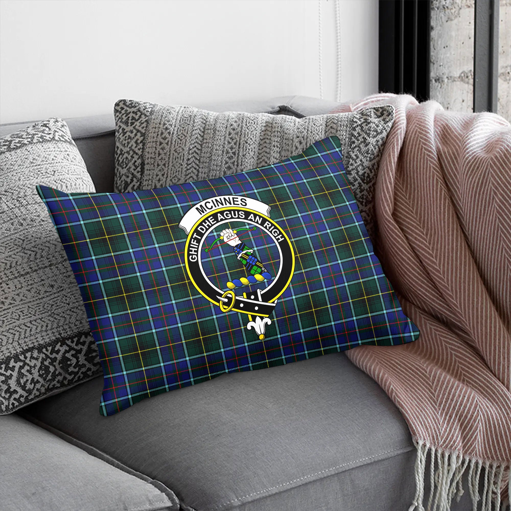 McInnes Modern Tartan Crest Pillow Cover