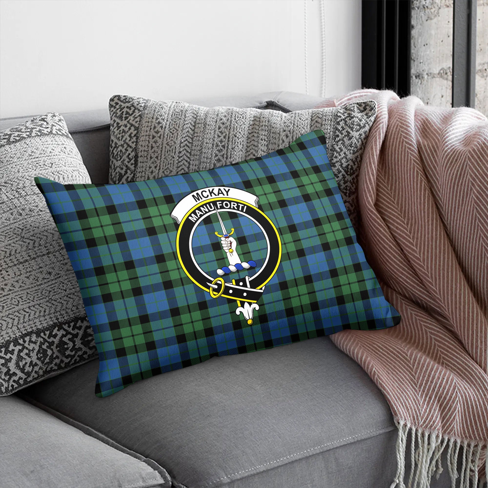 McKay Ancient Tartan Crest Pillow Cover