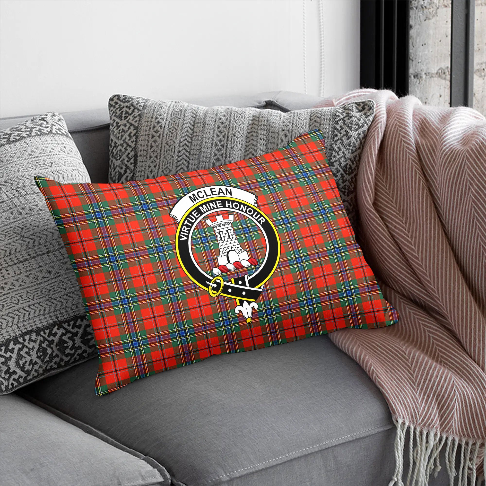 McLean of Duart Ancient Tartan Crest Pillow Cover