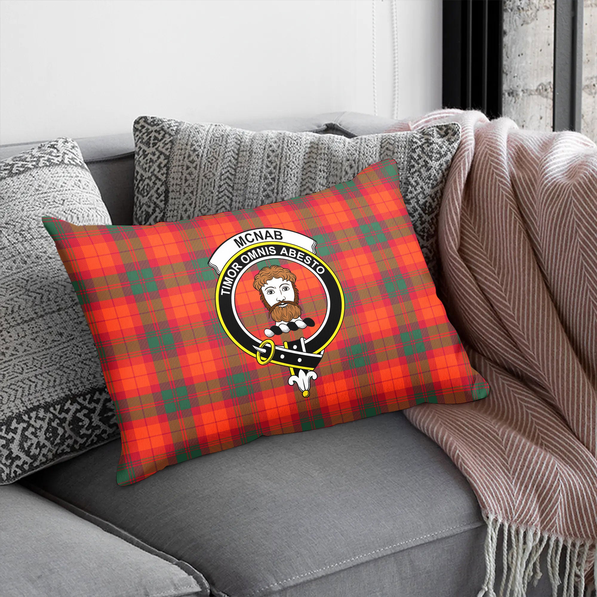 McNab Ancient Tartan Crest Pillow Cover