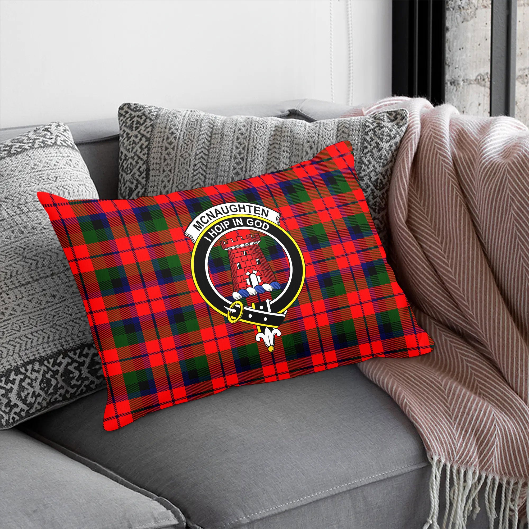 McNaughten Tartan Crest Pillow Cover