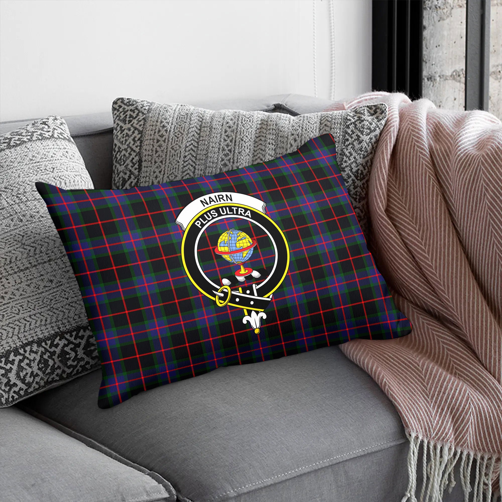 Nairn Tartan Crest Pillow Cover