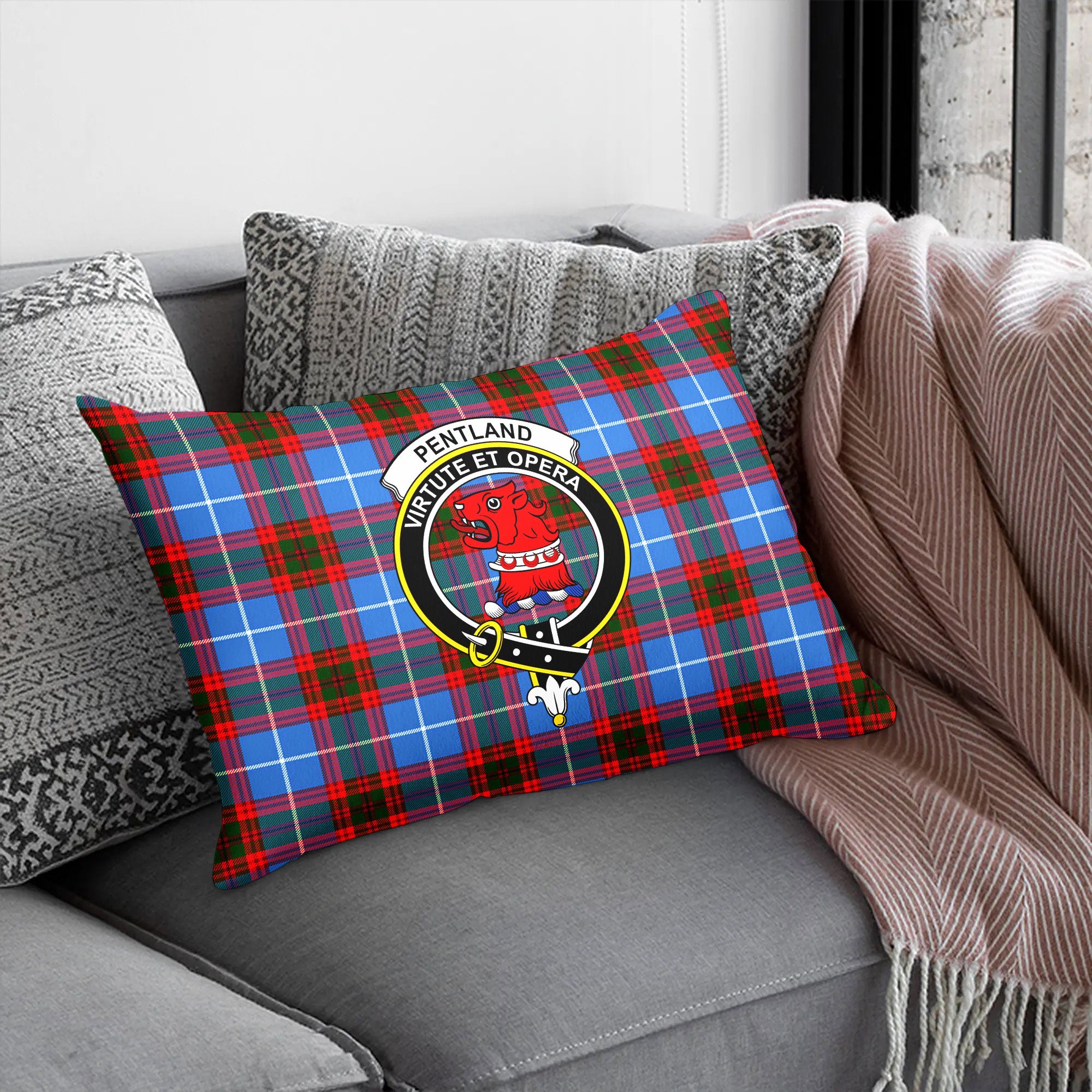 Pentland Tartan Crest Pillow Cover