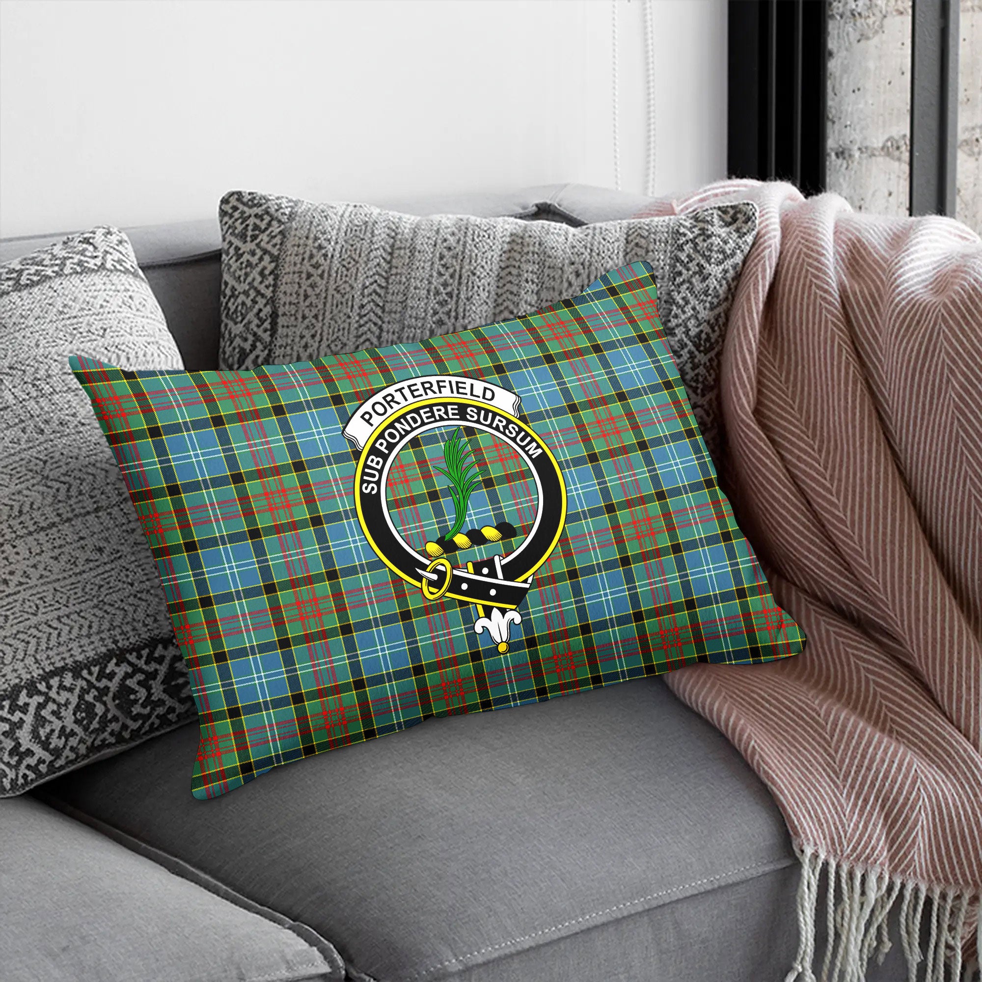 Porterfield Tartan Crest Pillow Cover