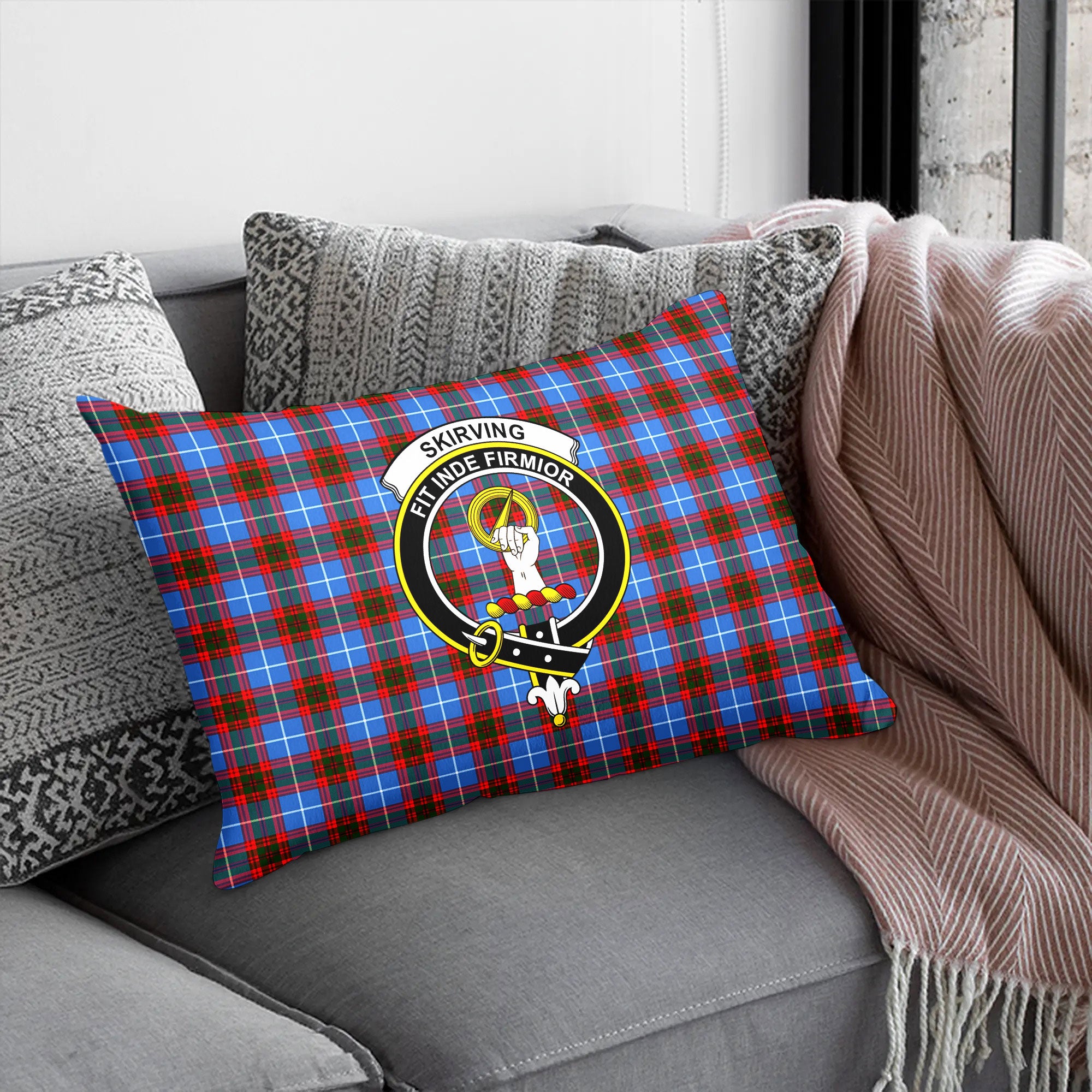 Skirving Tartan Crest Pillow Cover