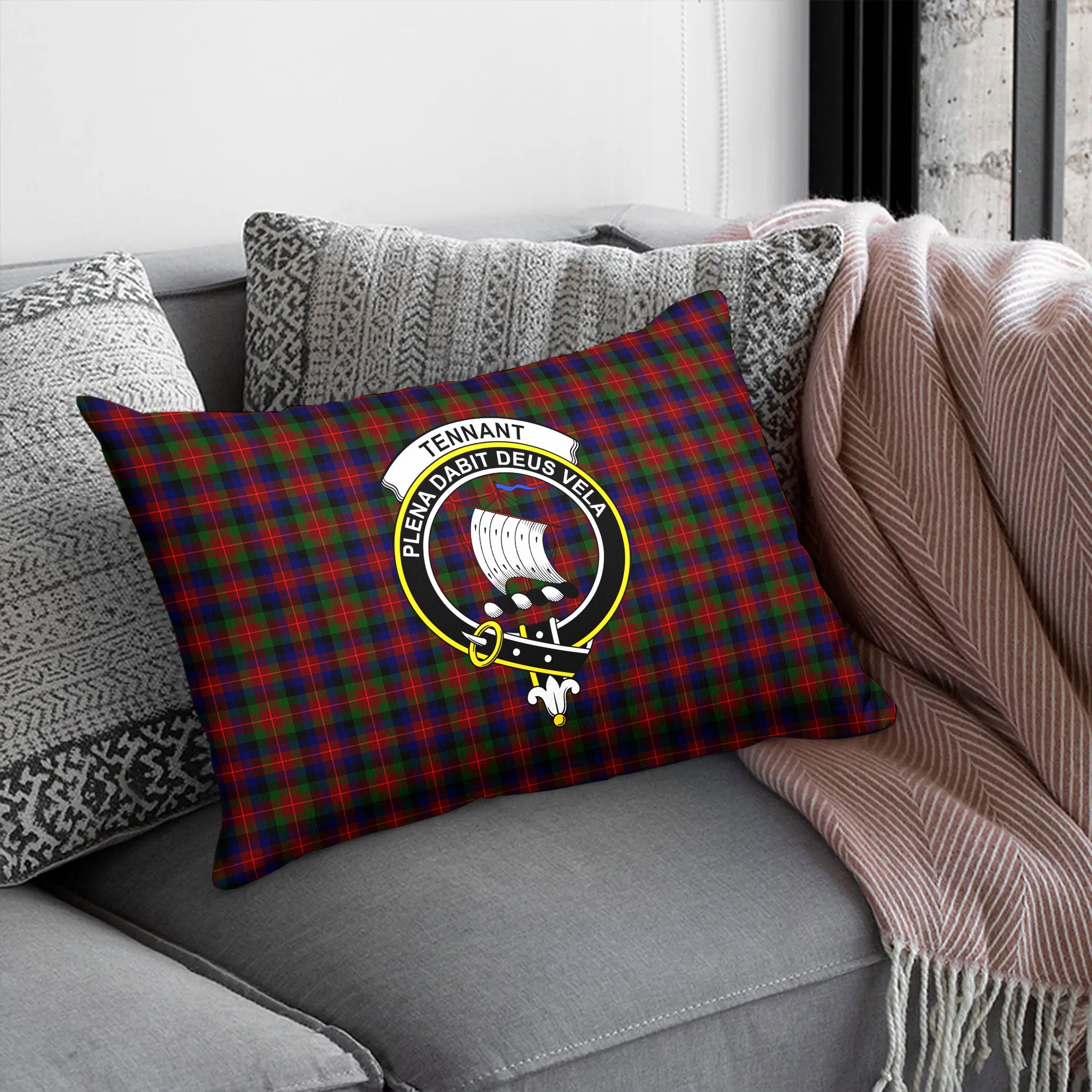 Tennant Tartan Crest Pillow Cover