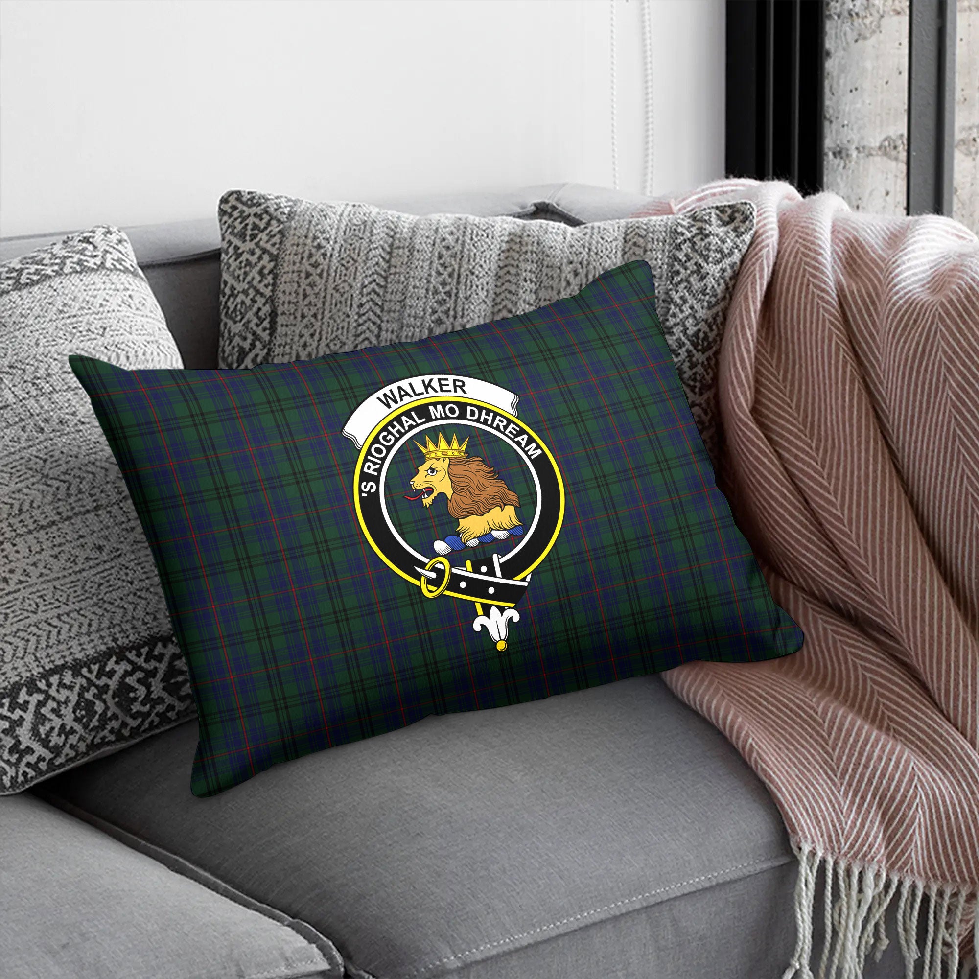 Walker Hunting Tartan Crest Pillow Cover