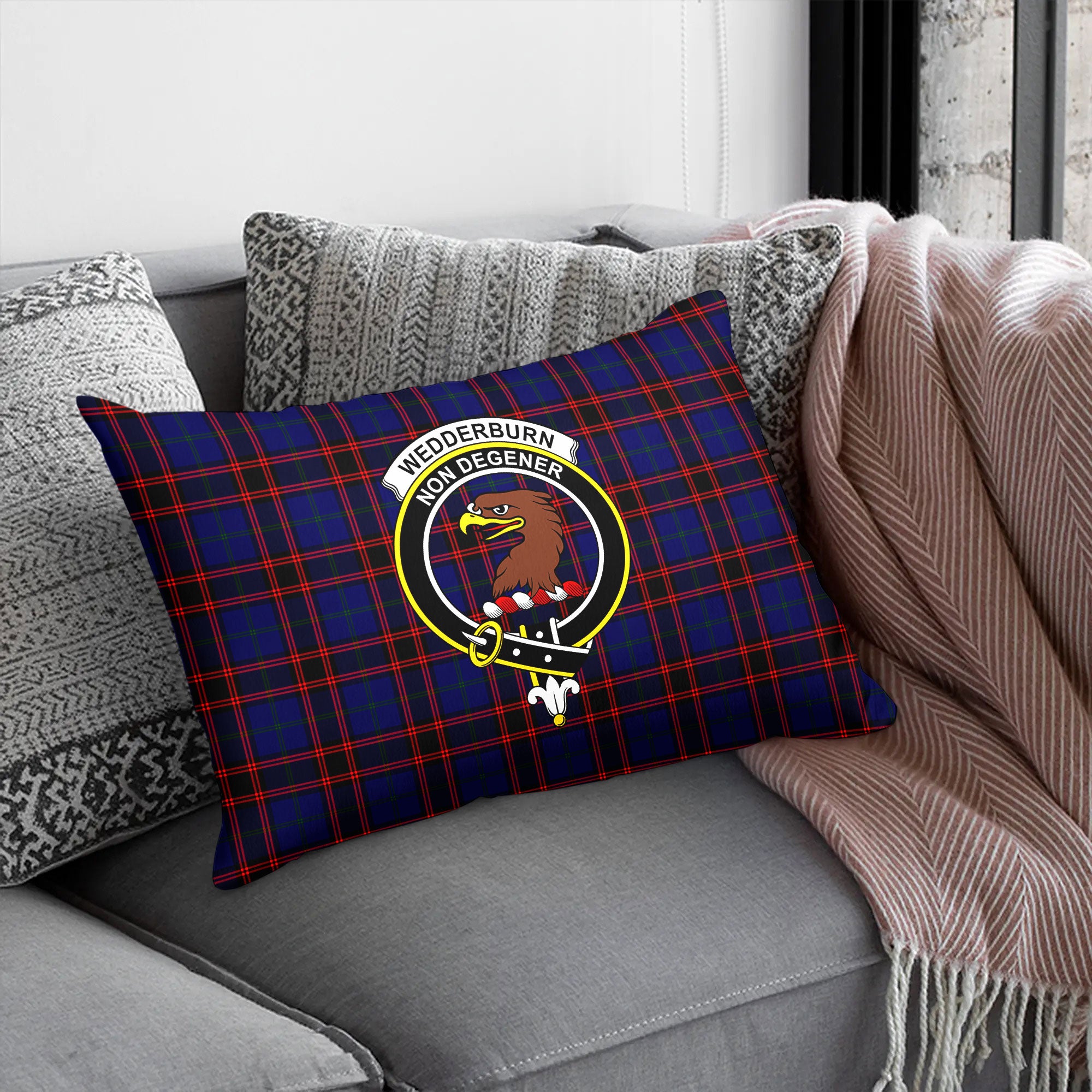 Wedderburn Tartan Crest Pillow Cover