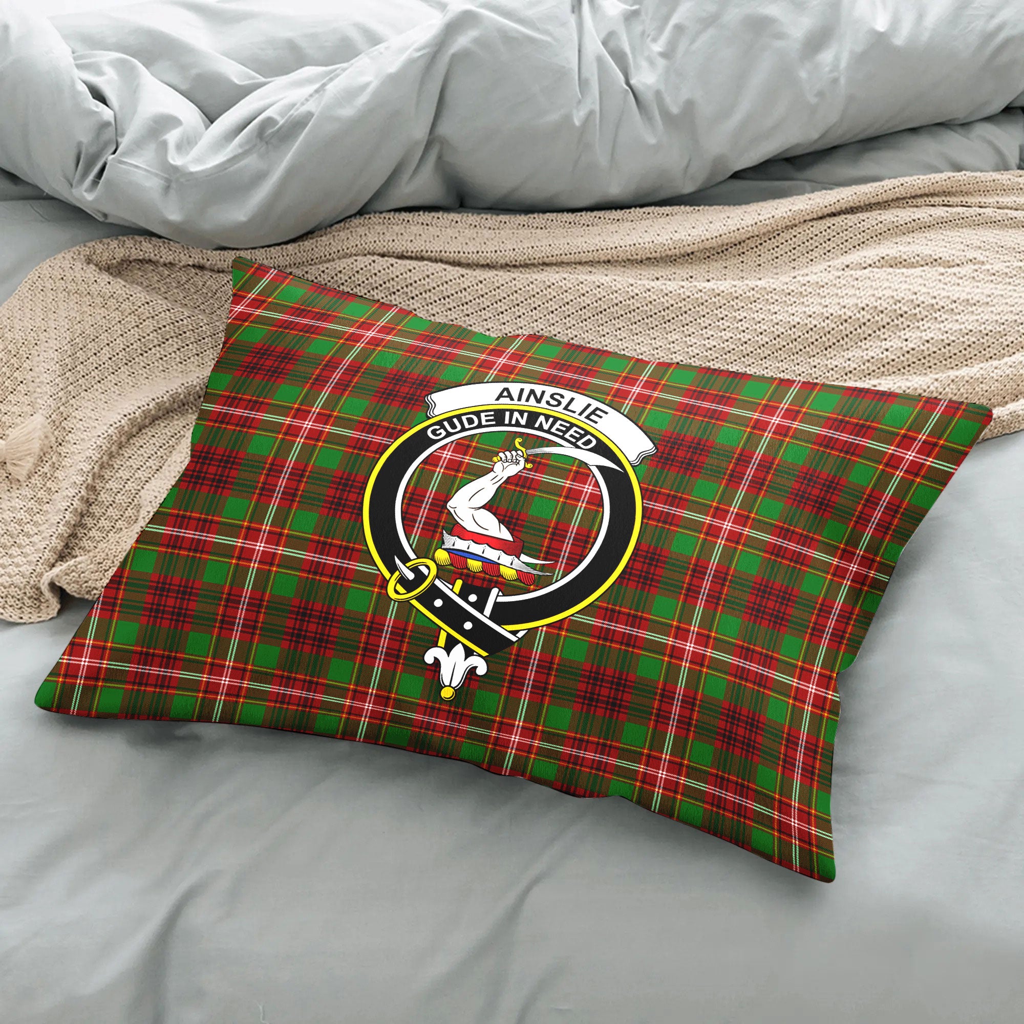 Ainslie Tartan Crest Pillow Cover