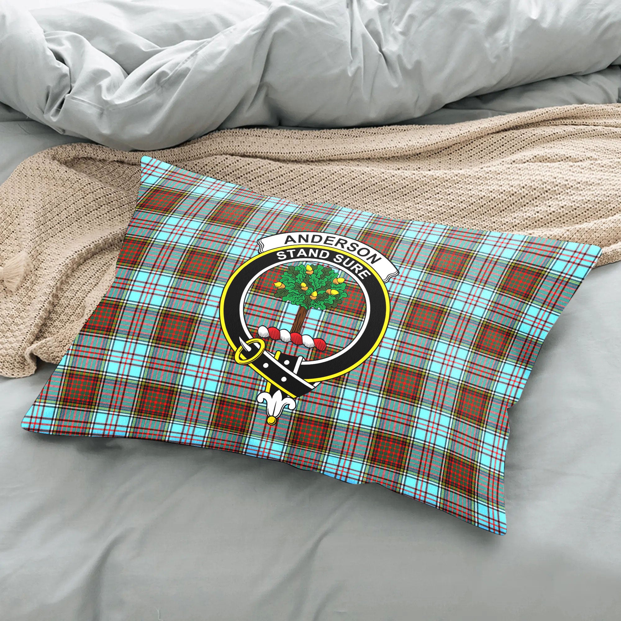 Anderson Ancient Tartan Crest Pillow Cover