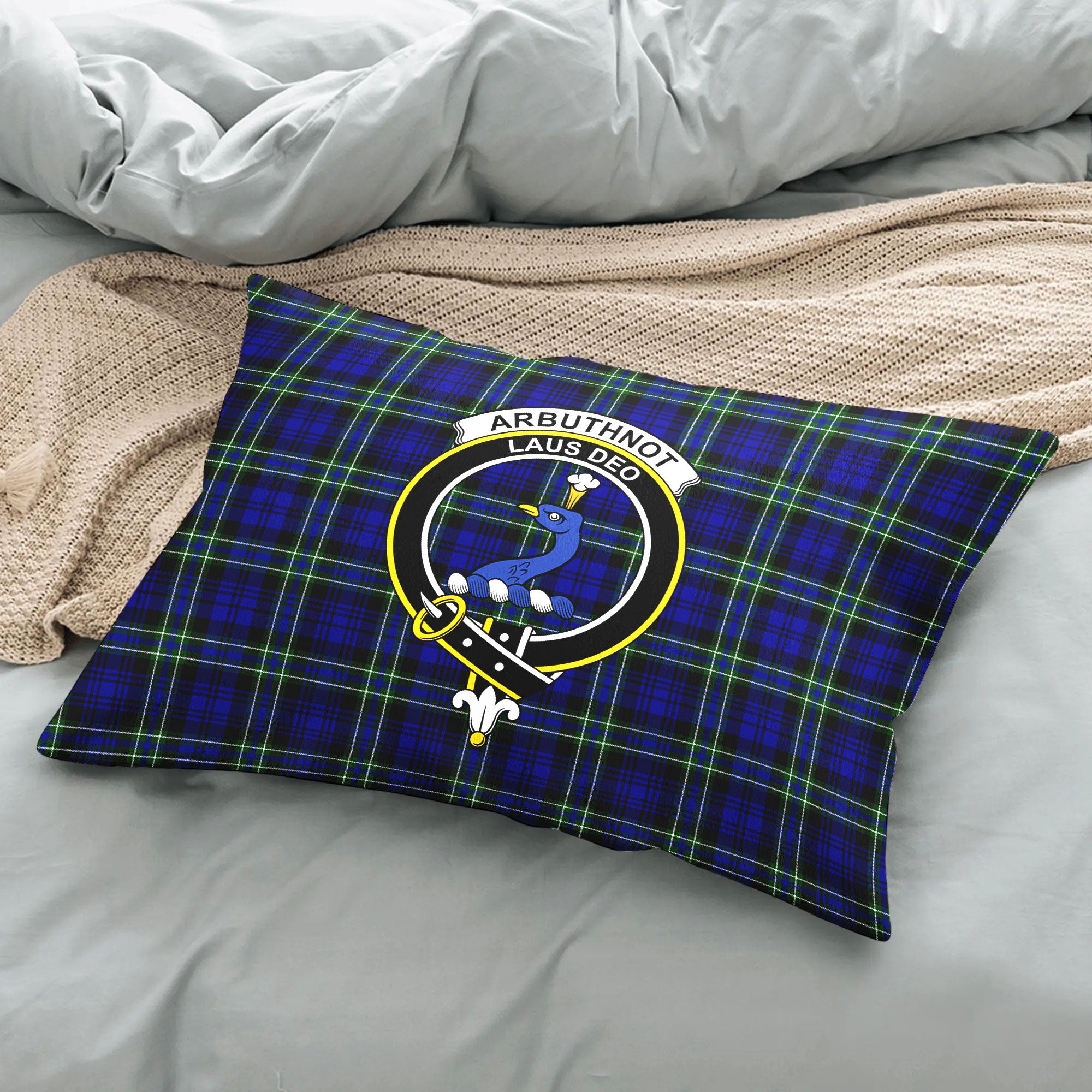 Arbuthnot Modern Tartan Crest Pillow Cover