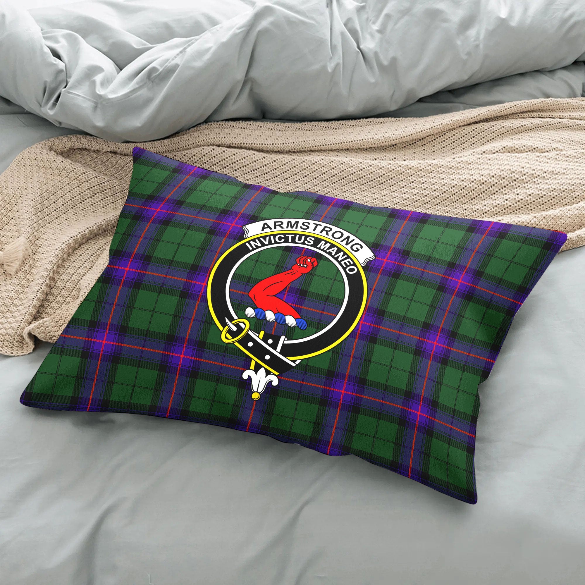 Armstrong Modern Tartan Crest Pillow Cover