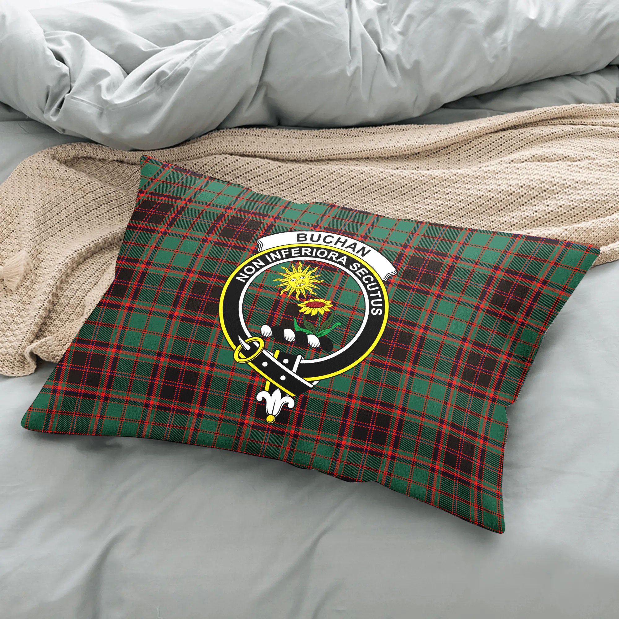 Buchan Ancient Tartan Crest Pillow Cover