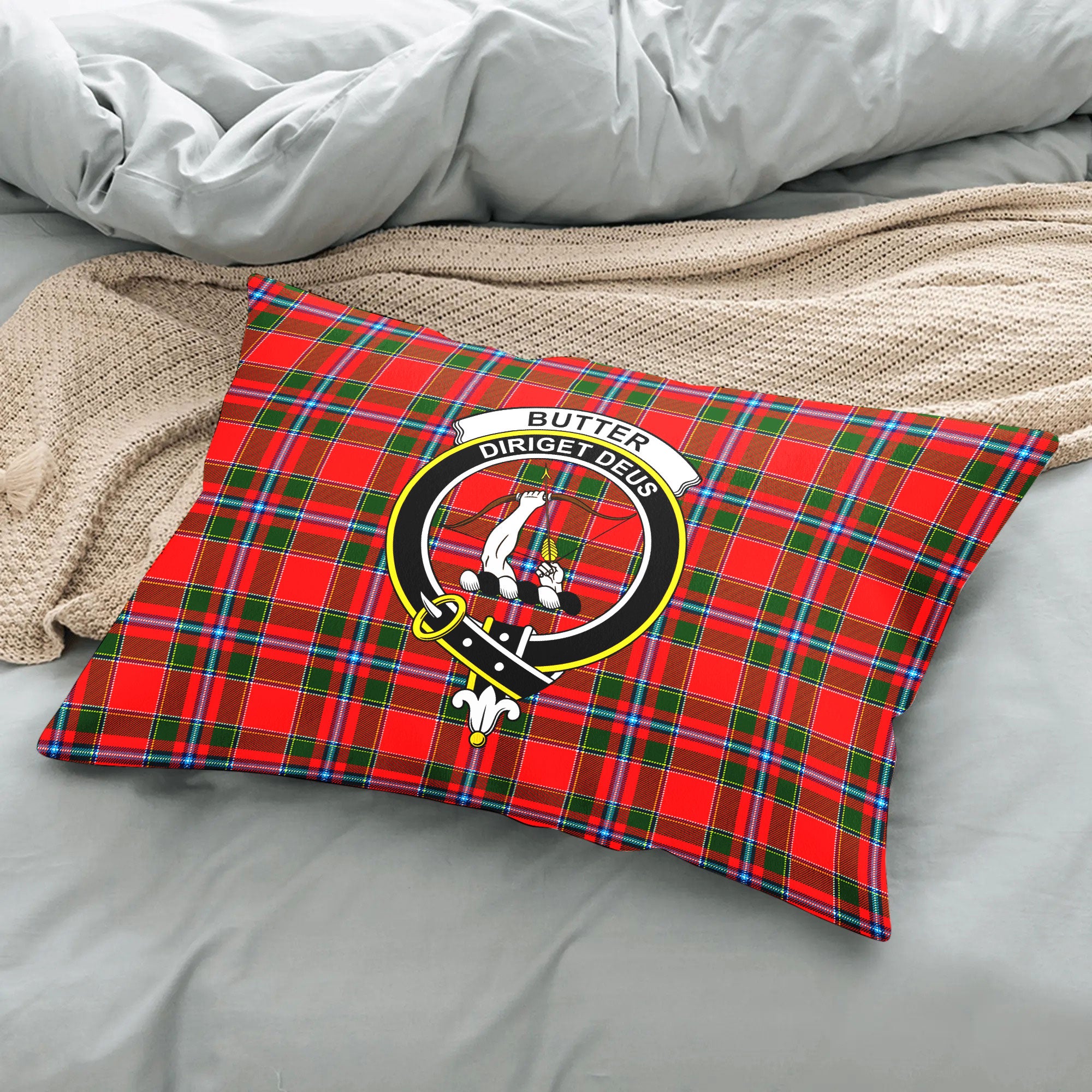 Butter Tartan Crest Pillow Cover