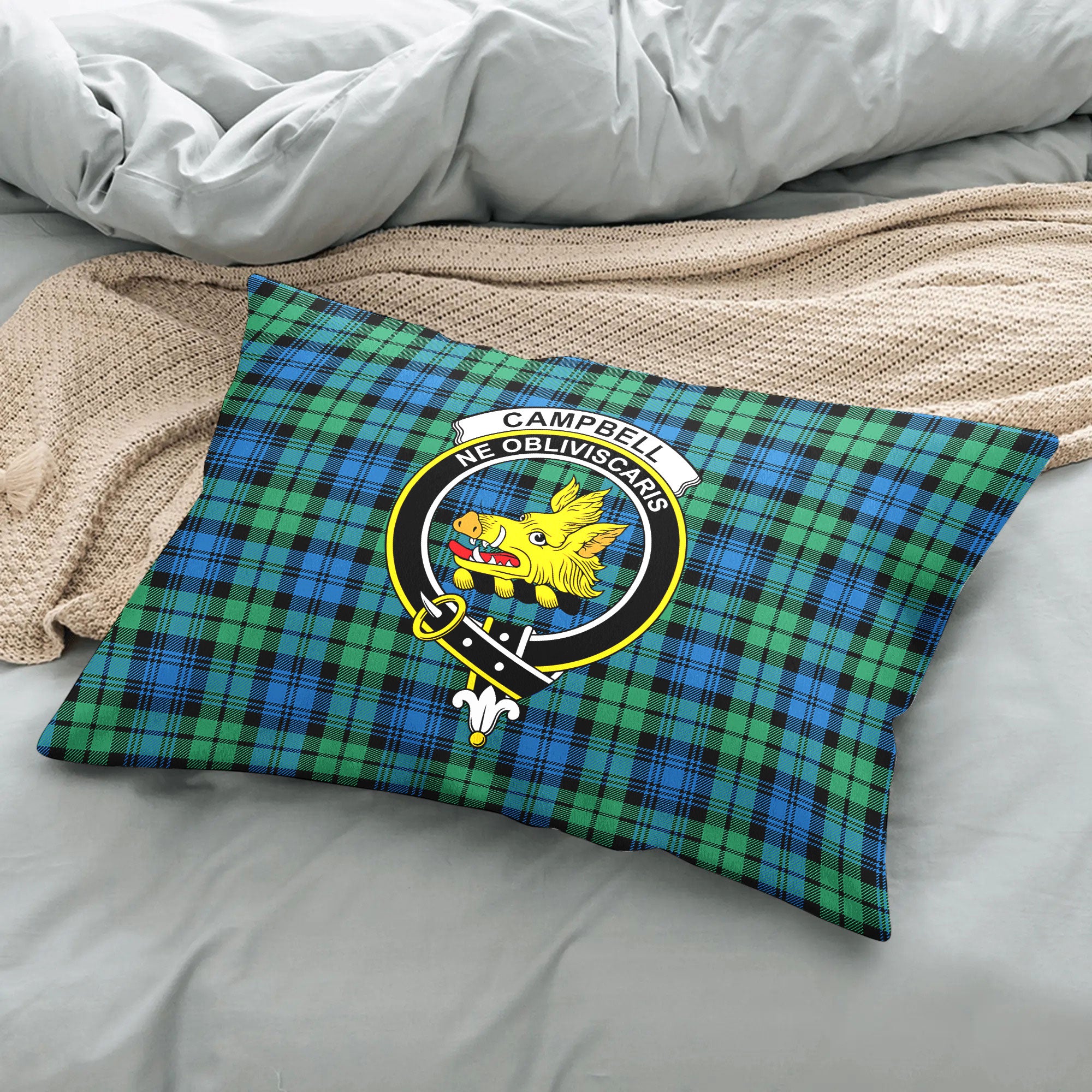 Campbell Ancient 01 Tartan Crest Pillow Cover