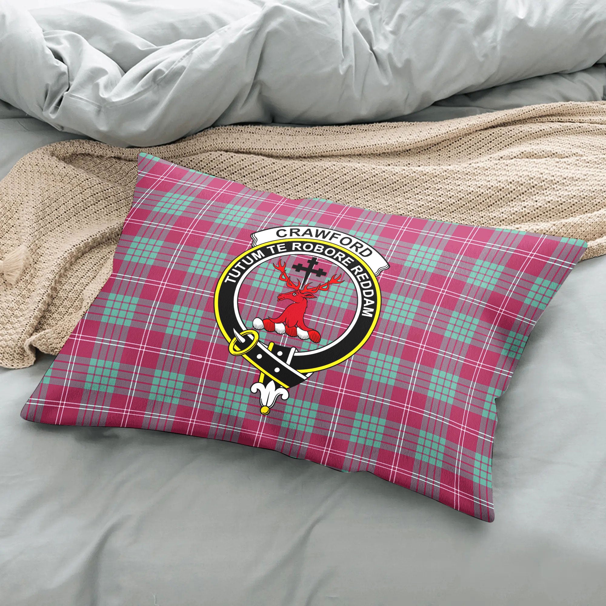 Crawford Ancient Tartan Crest Pillow Cover