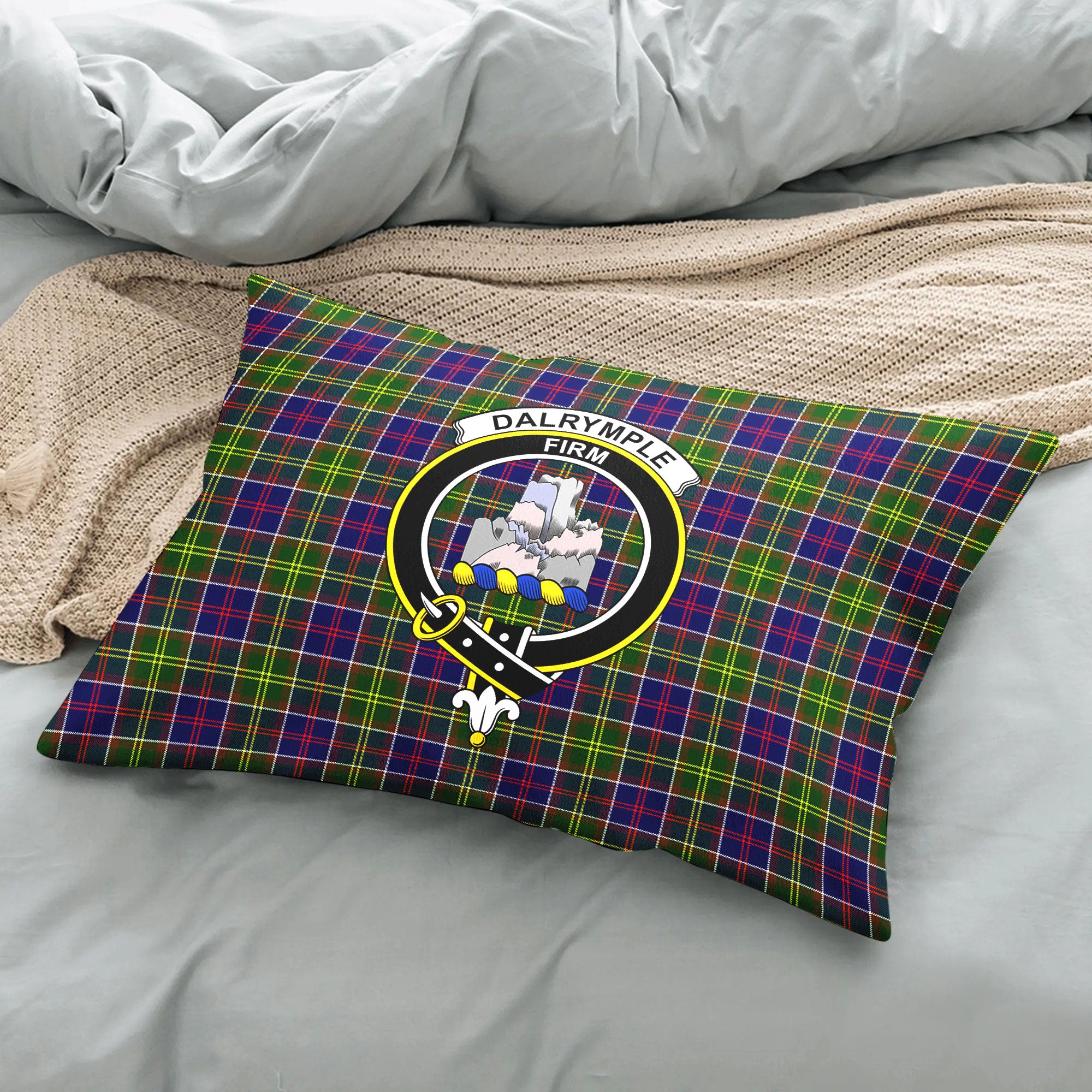 Dalrymple Tartan Crest Pillow Cover