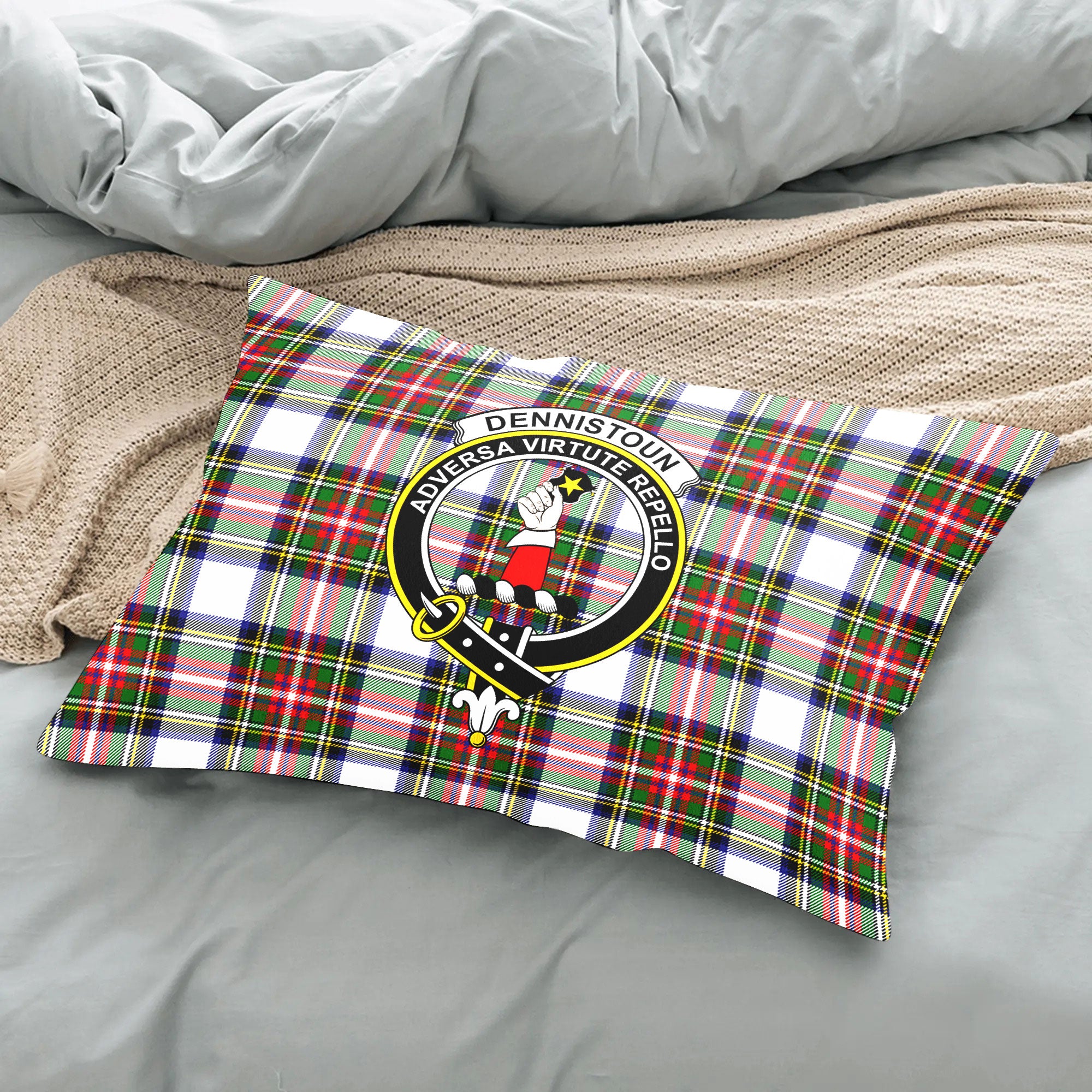 Dennistoun Tartan Crest Pillow Cover