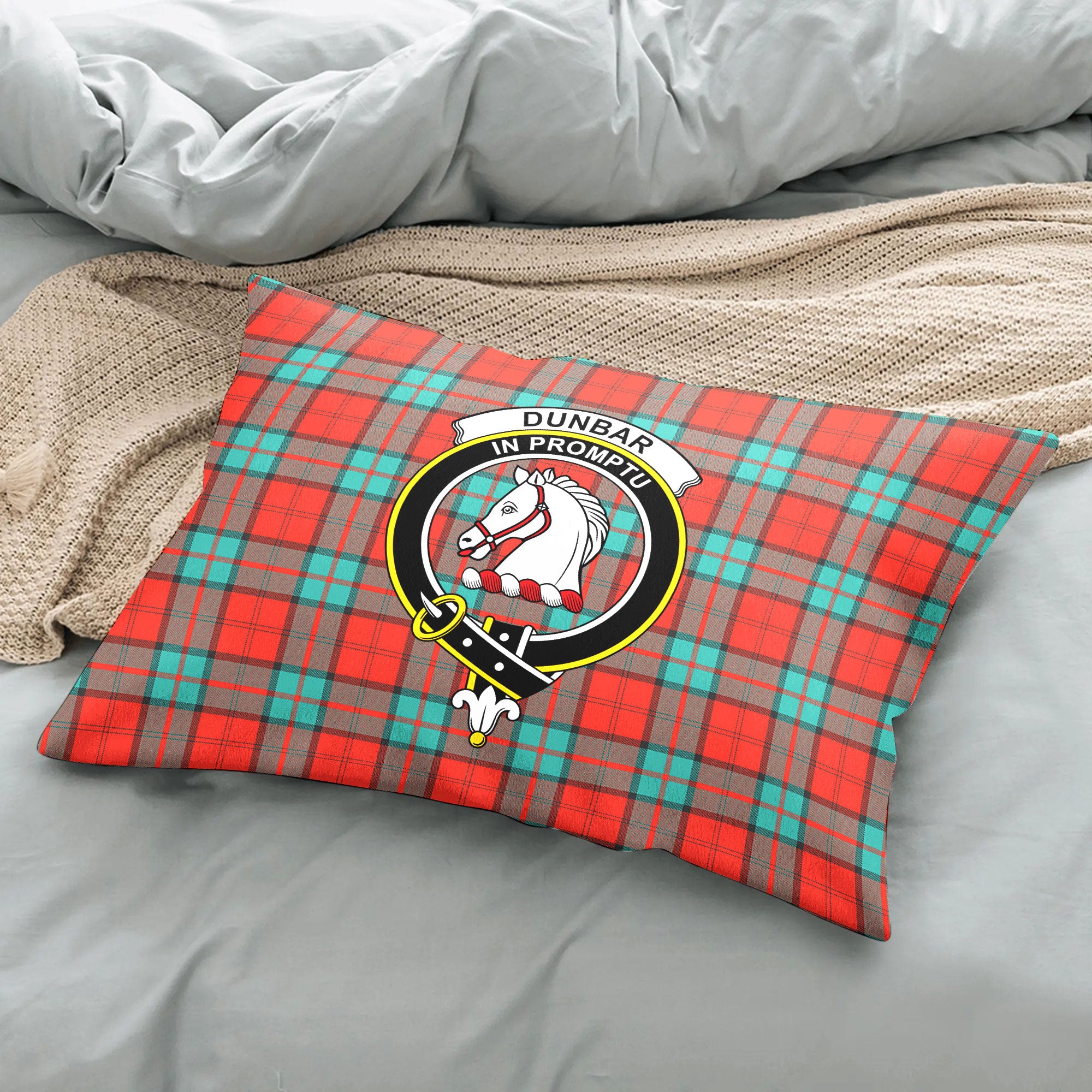 Dunbar Ancient Tartan Crest Pillow Cover