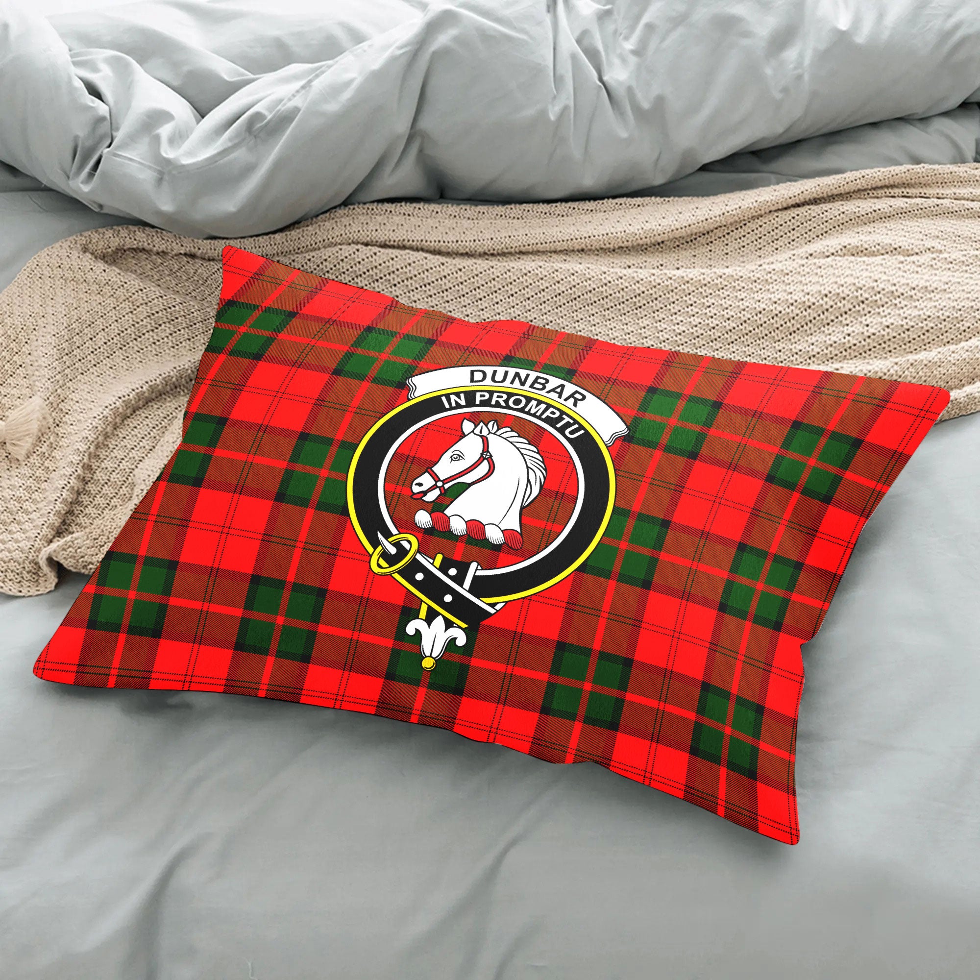 Dunbar Modern Tartan Crest Pillow Cover