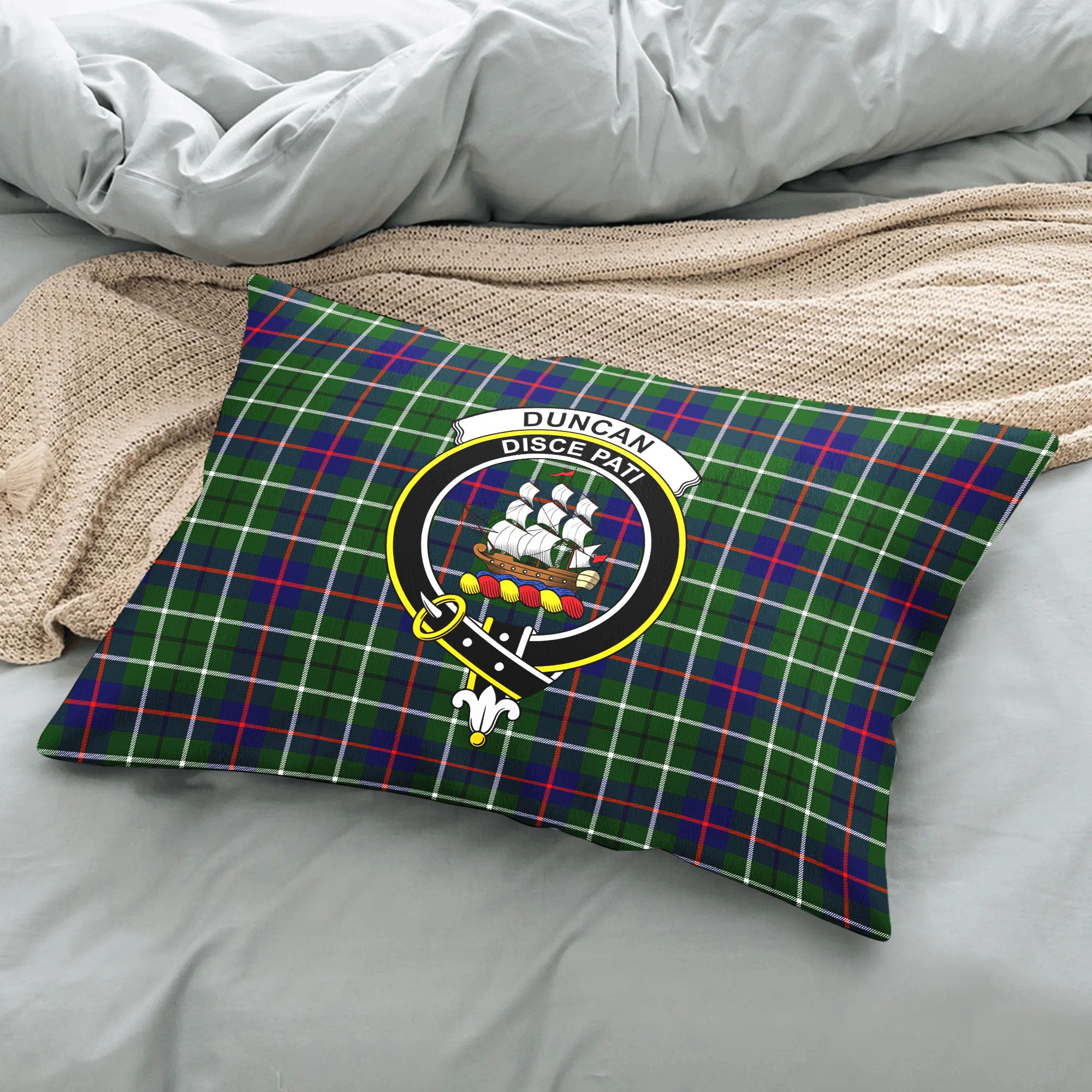 Duncan Modern Tartan Crest Pillow Cover