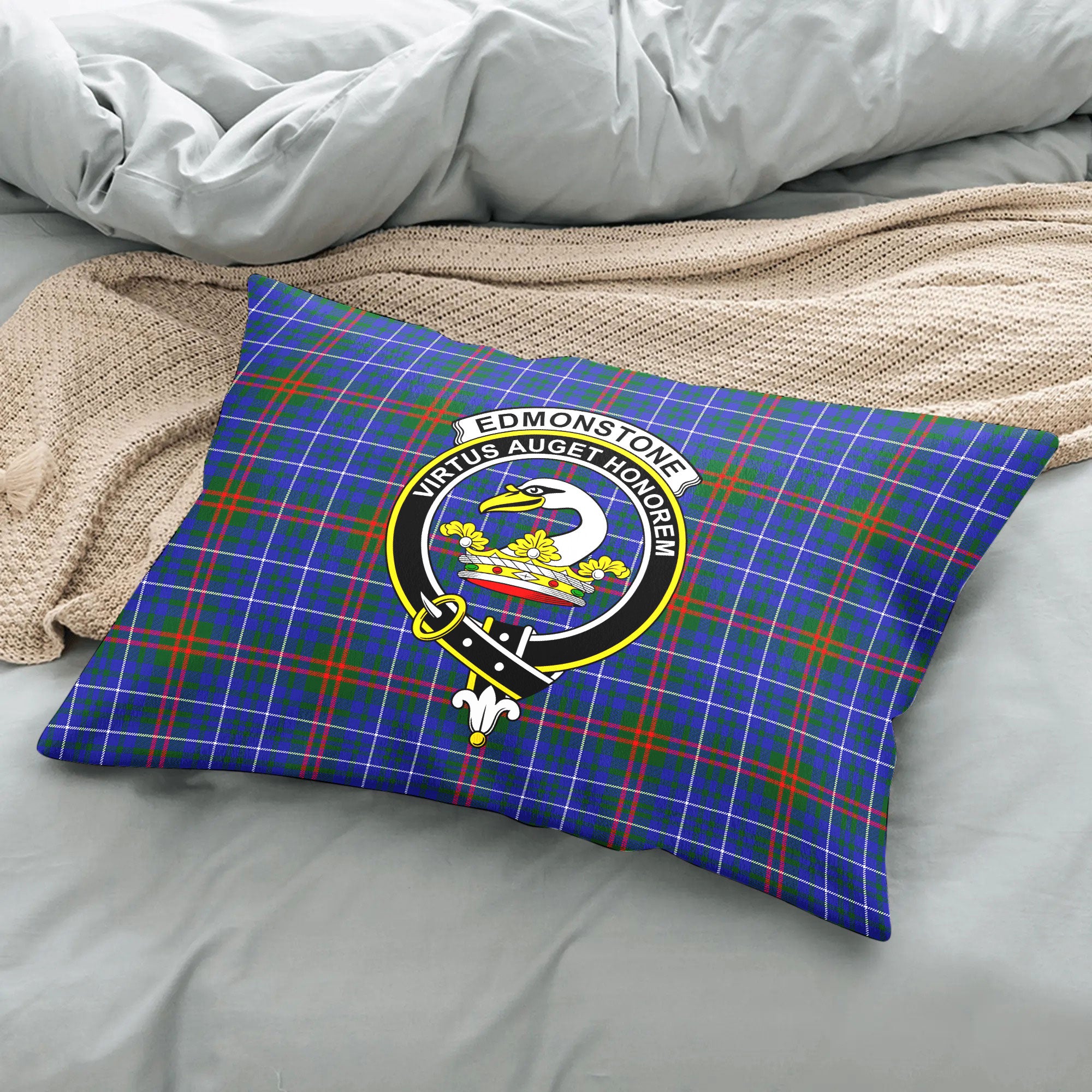 Edmonstone Tartan Crest Pillow Cover