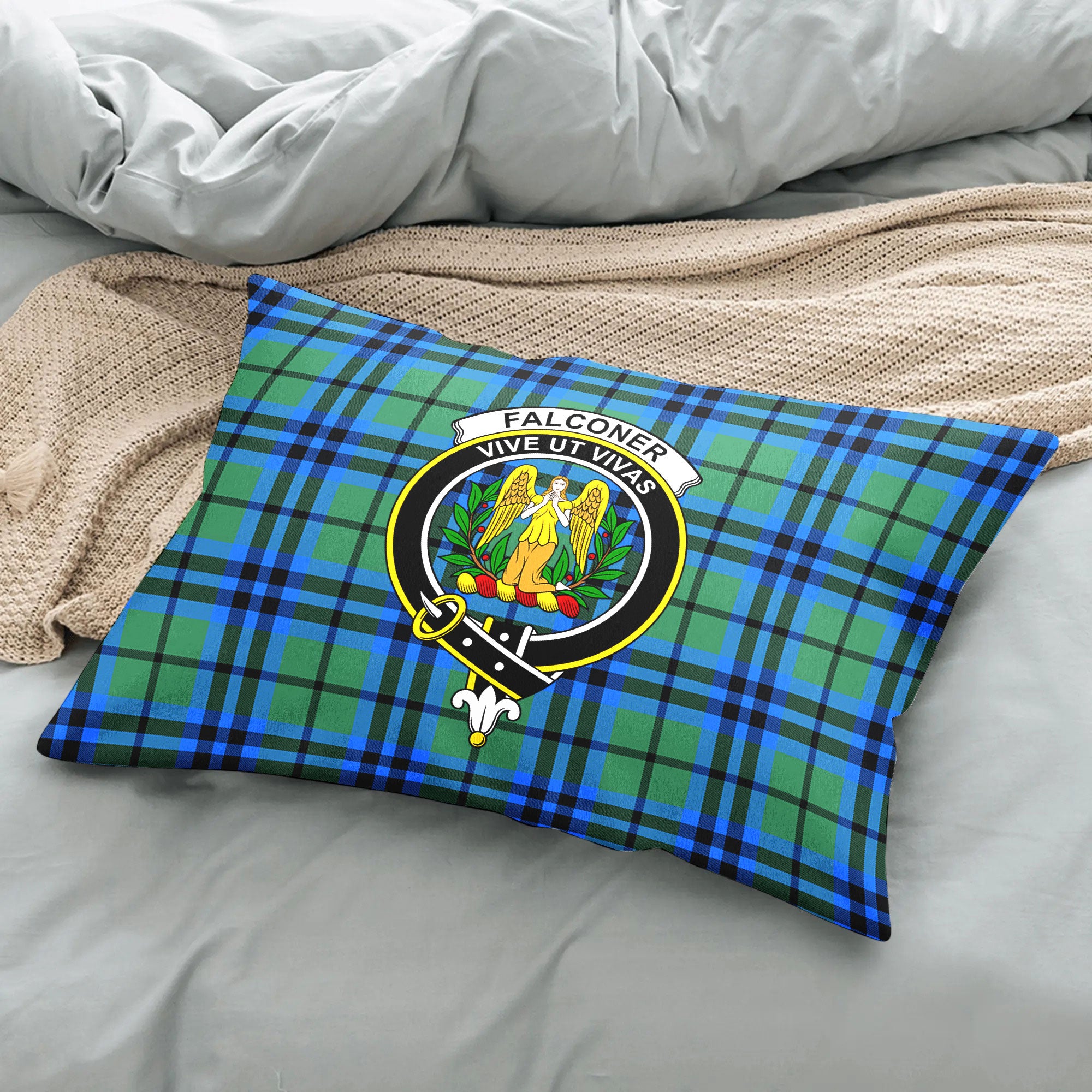 Falconer Tartan Crest Pillow Cover