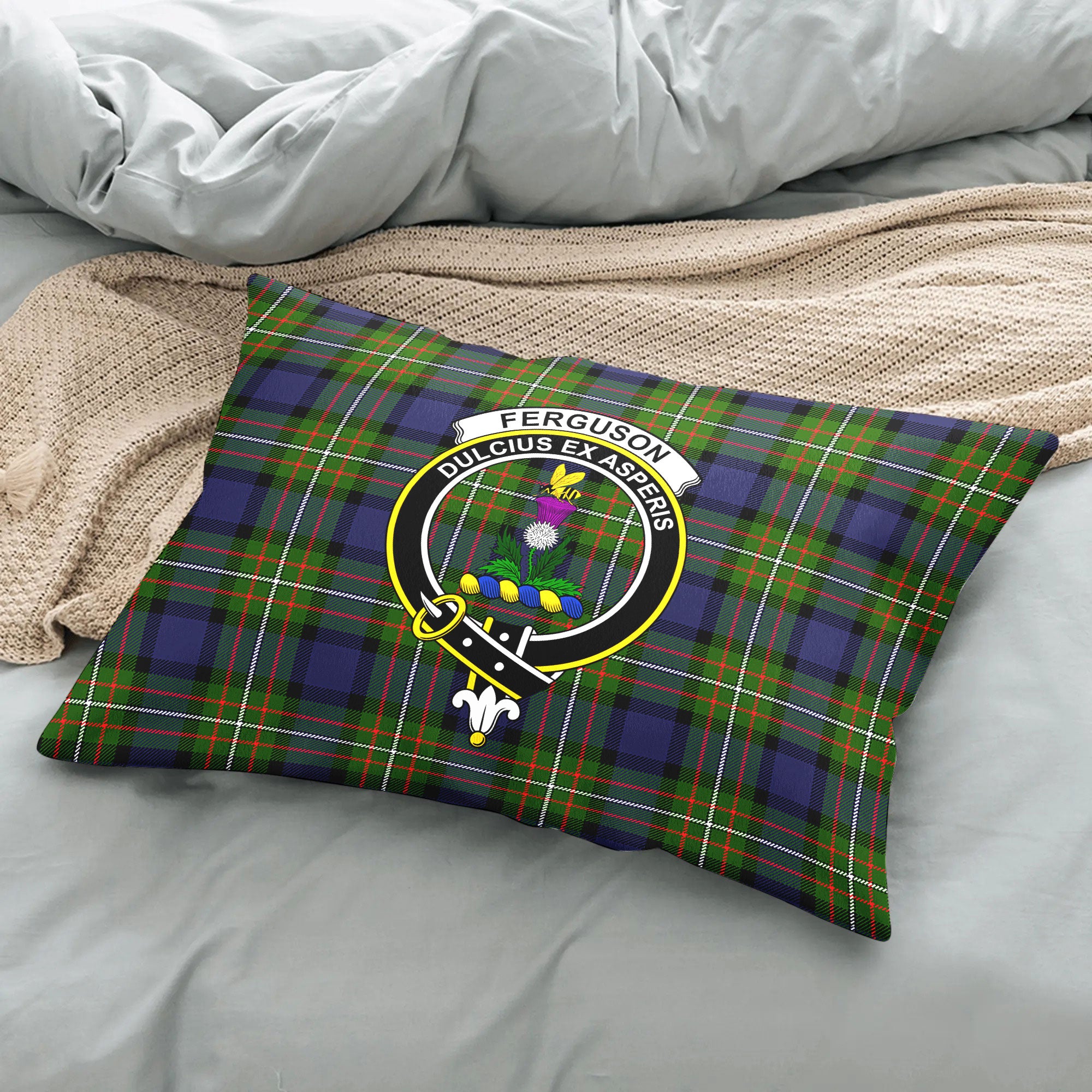 Ferguson Tartan Crest Pillow Cover